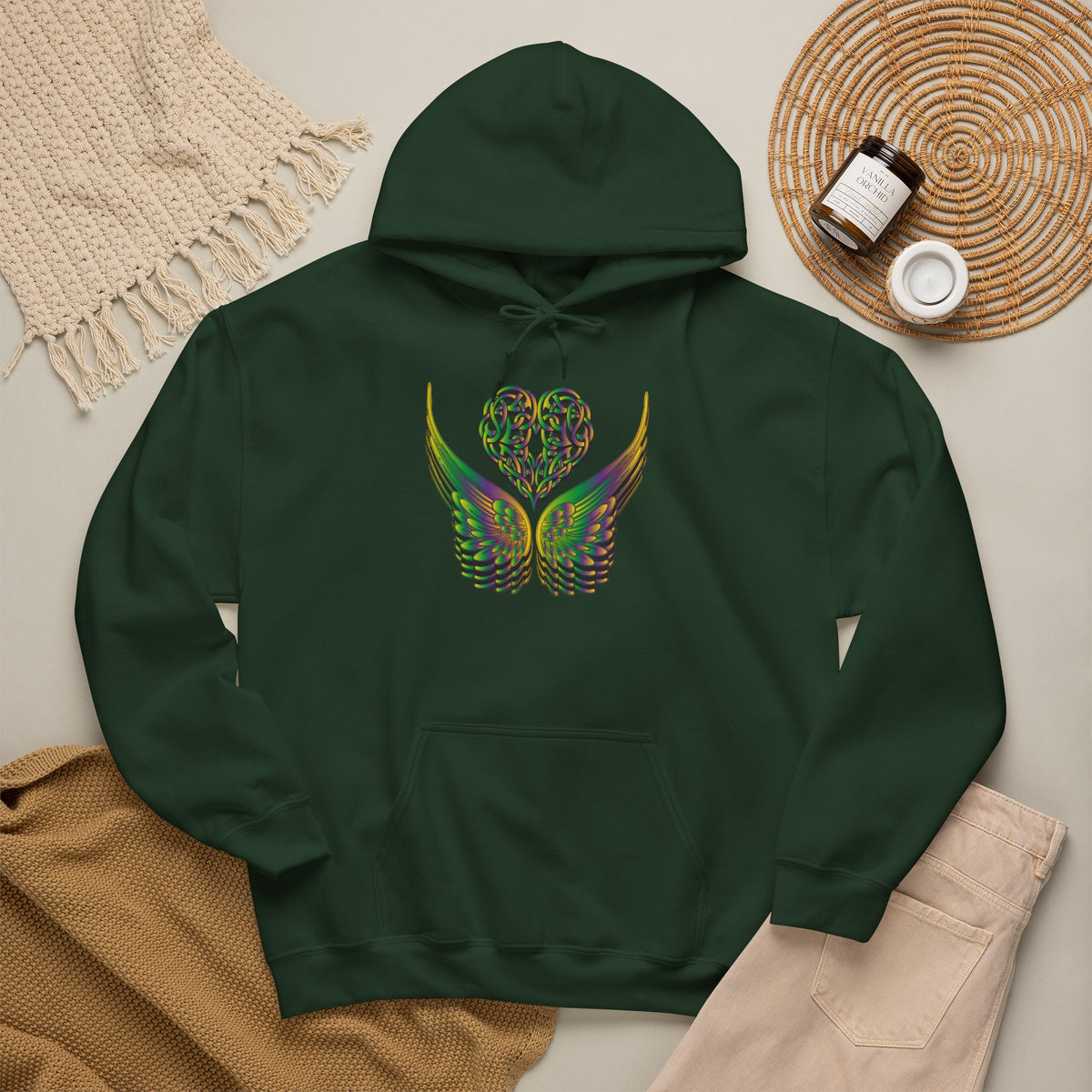 Ethereal Heart and Wings Hoodie - Heavy Blend™