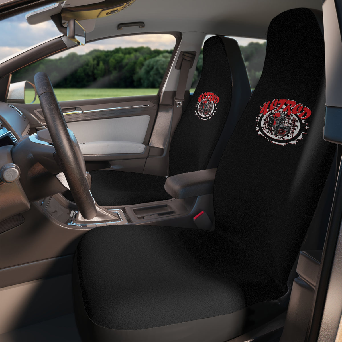 Vintage Hot Rod Car Seat Covers | Stylish Black Automotive Accessories