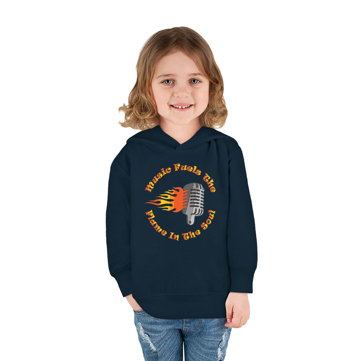 Toddler Retro Microphone Flame Graphic Tee Perfect for Young Musicians