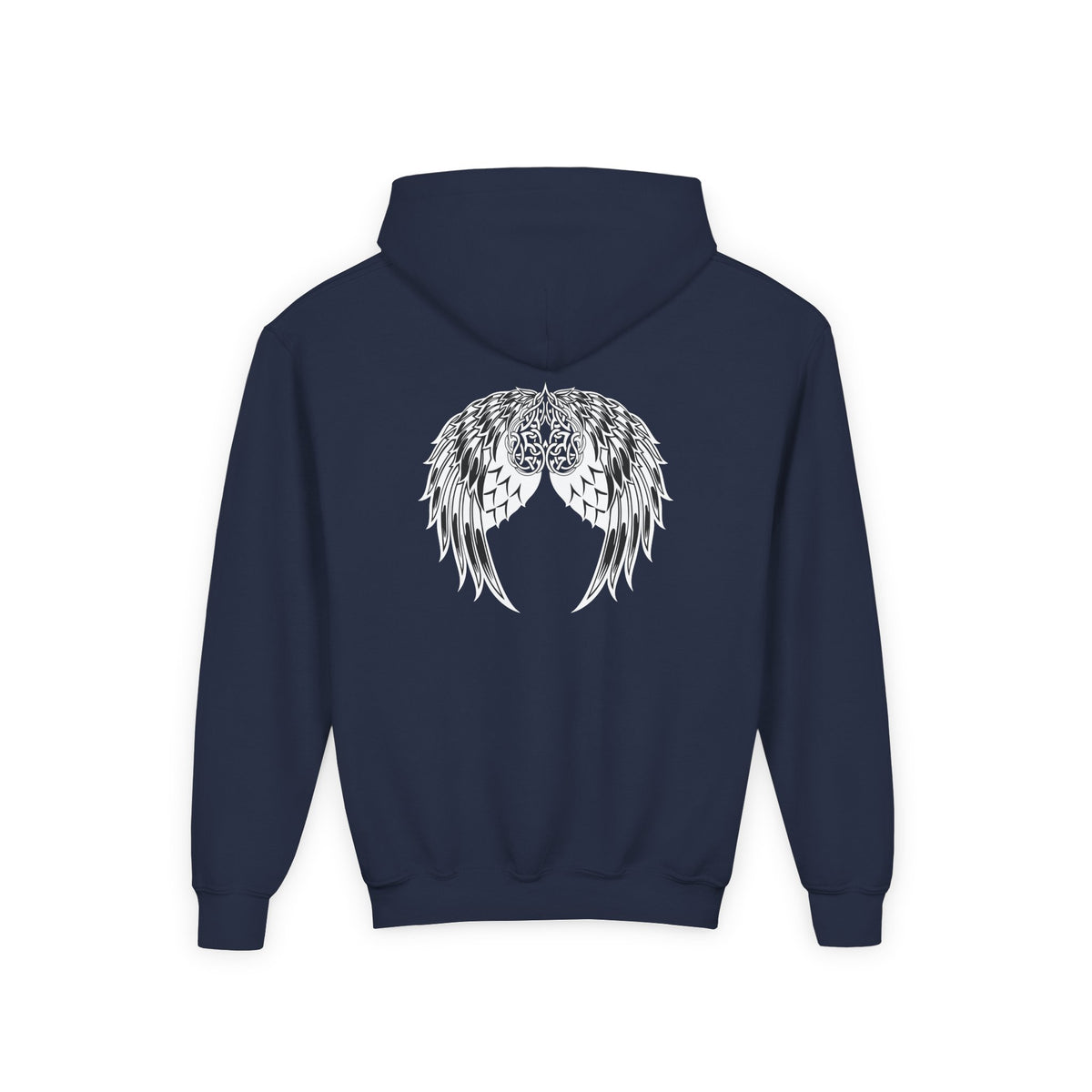 Youth Celtic Heart with Angel Wings Hoodie - Perfect for Nature Lovers