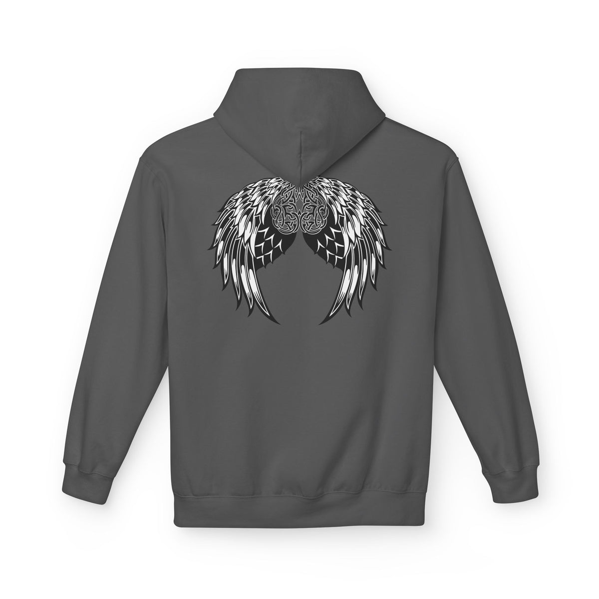 Celtic Heart with Angel Wings Graphic - Medium Weight Hooded Sweatshirt