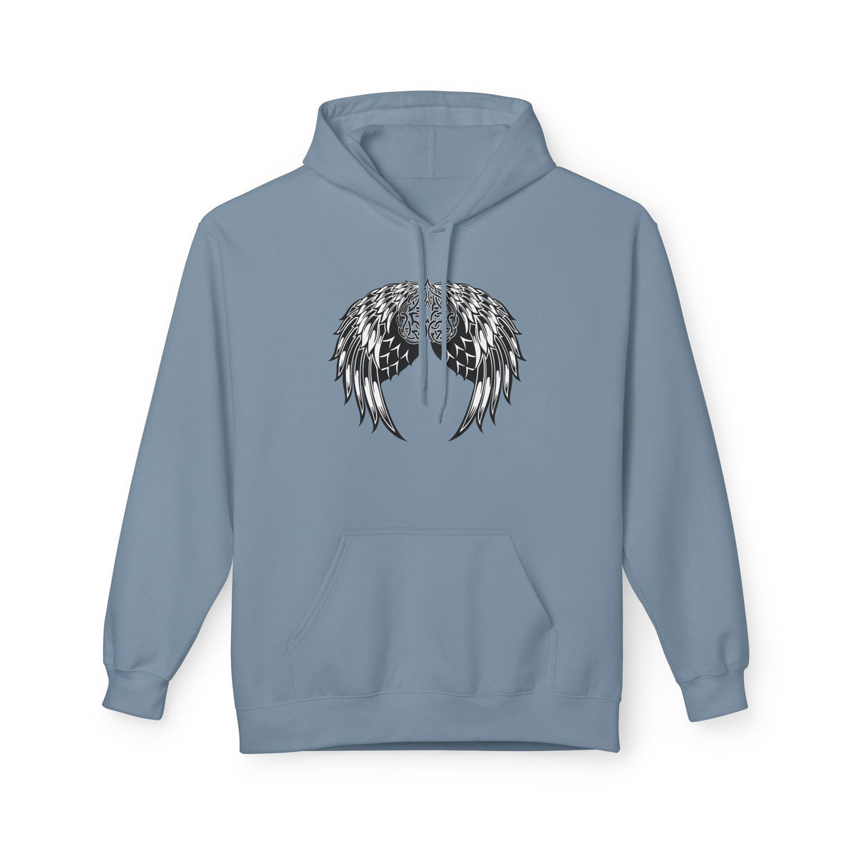 Celtic Heart with Angel Wings Graphic - Medium Weight Hooded Sweatshirt