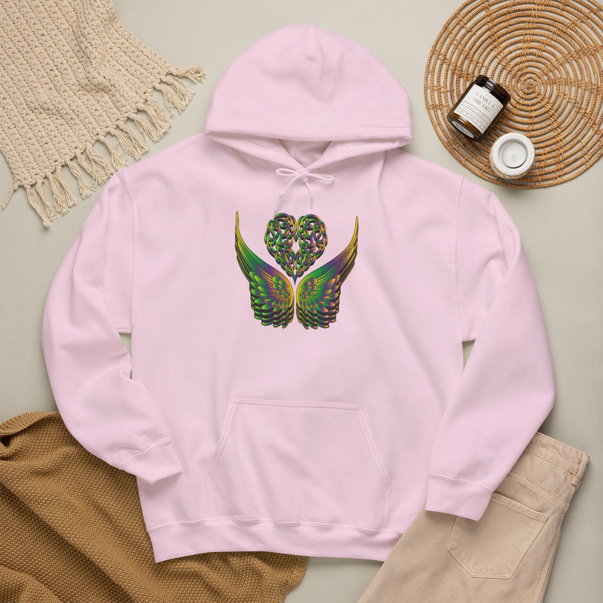 Ethereal Heart and Wings Hoodie - Heavy Blend™