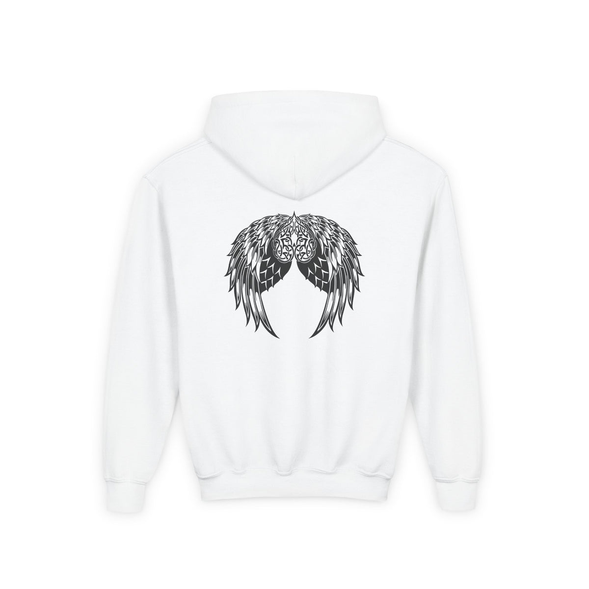 Youth Celtic Heart with Angel Wings Hoodie - Perfect for Nature Lovers