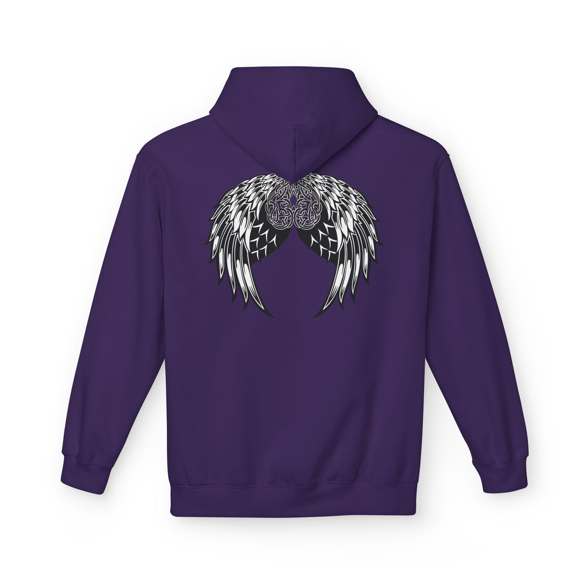 Celtic Heart with Angel Wings Graphic - Medium Weight Hooded Sweatshirt