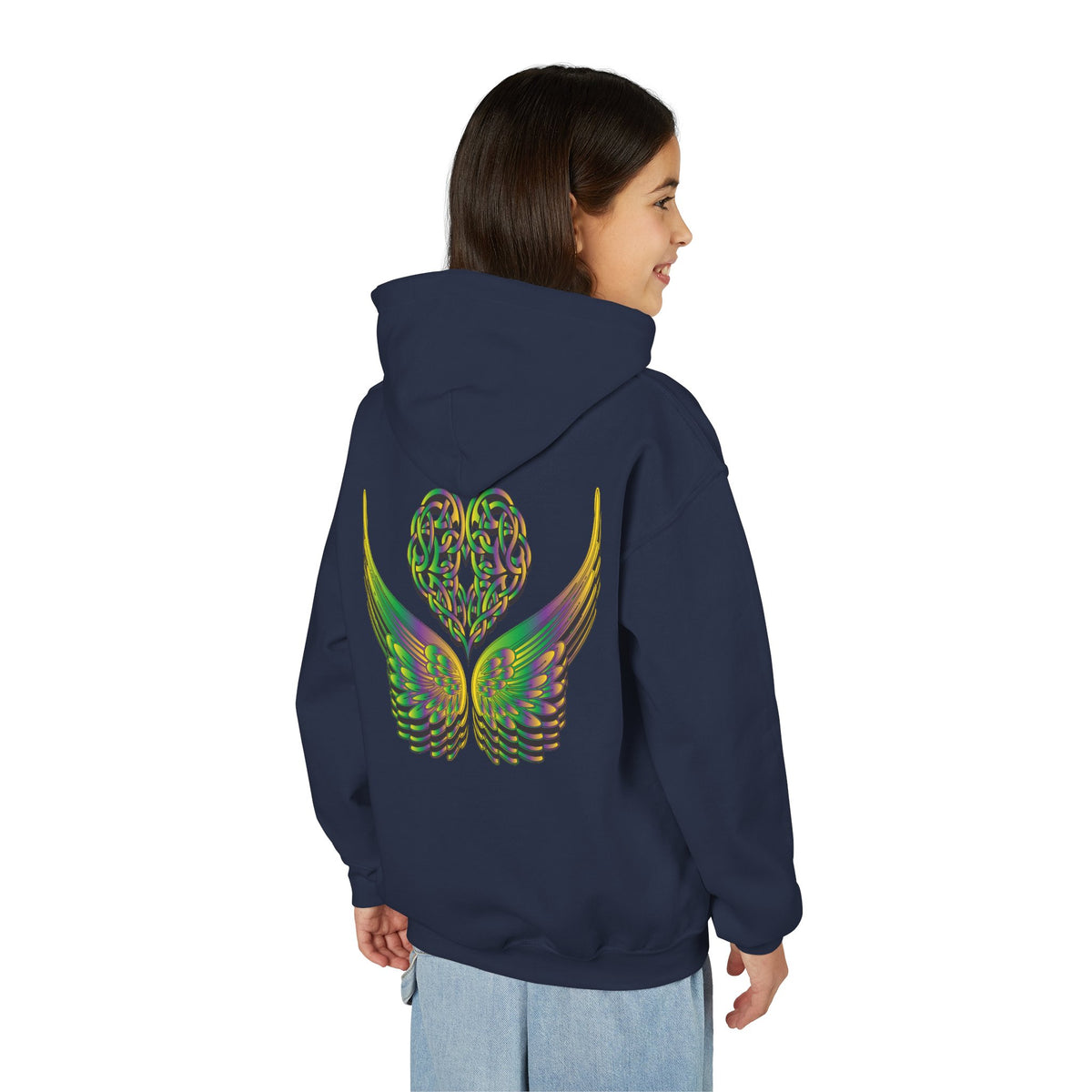 Youth Ethereal Heart and Wings Hoodie - Perfect for Nature Lovers