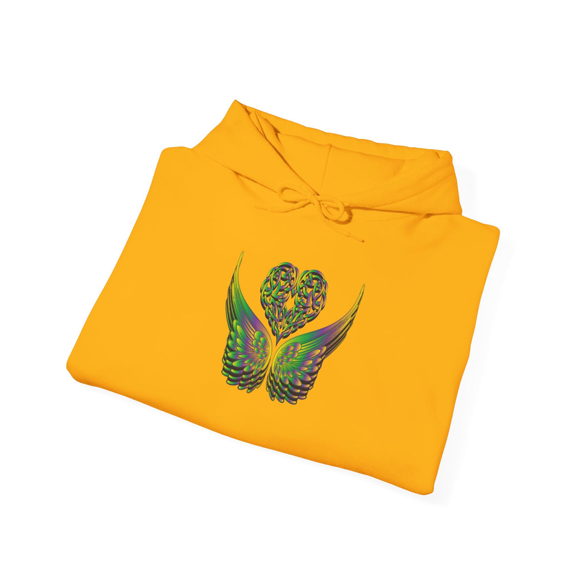 Ethereal Heart and Wings Hoodie for Nature Lovers - Heavy Blend™