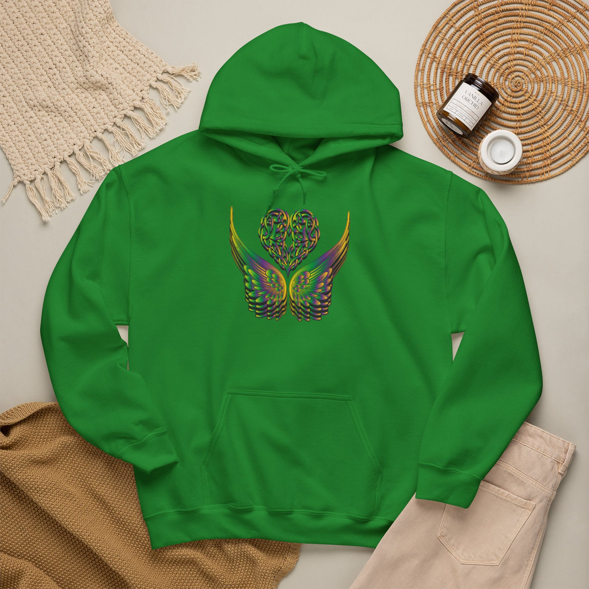 Ethereal Heart and Wings Hoodie - Heavy Blend™