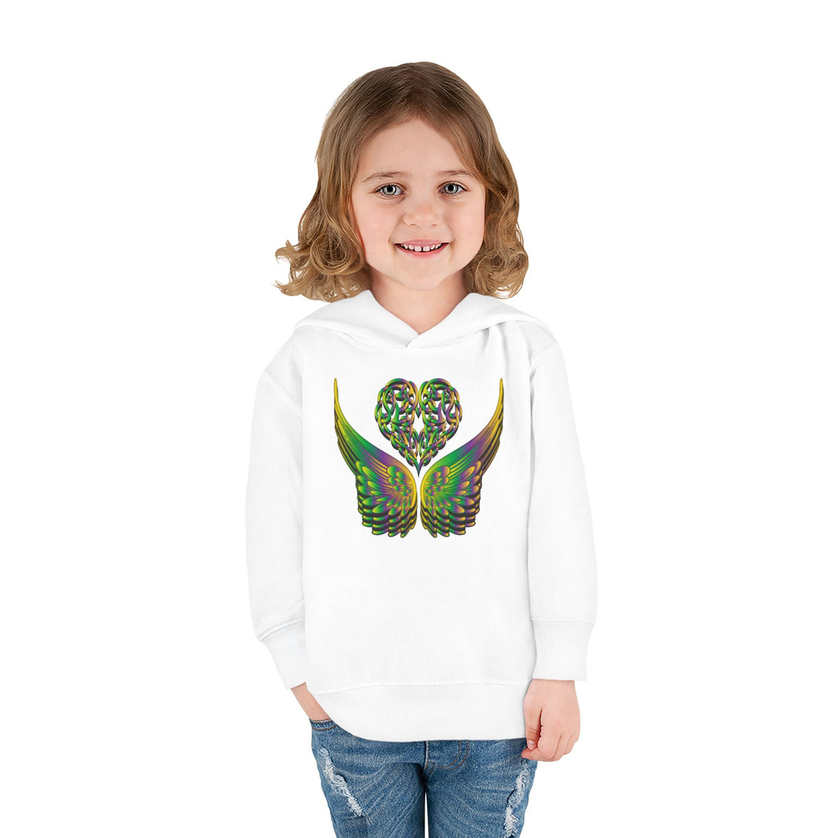 Toddler Celtic Heart with Angel Wings Hoodie