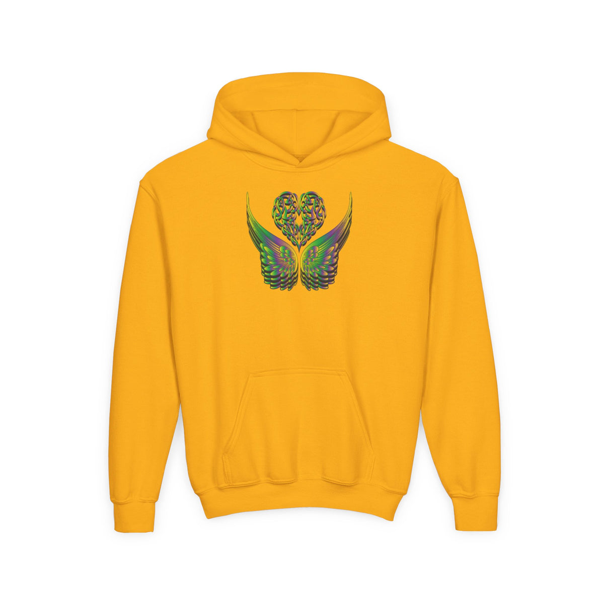 Youth Ethereal Heart and Wings Hoodie - Perfect for Nature Lovers