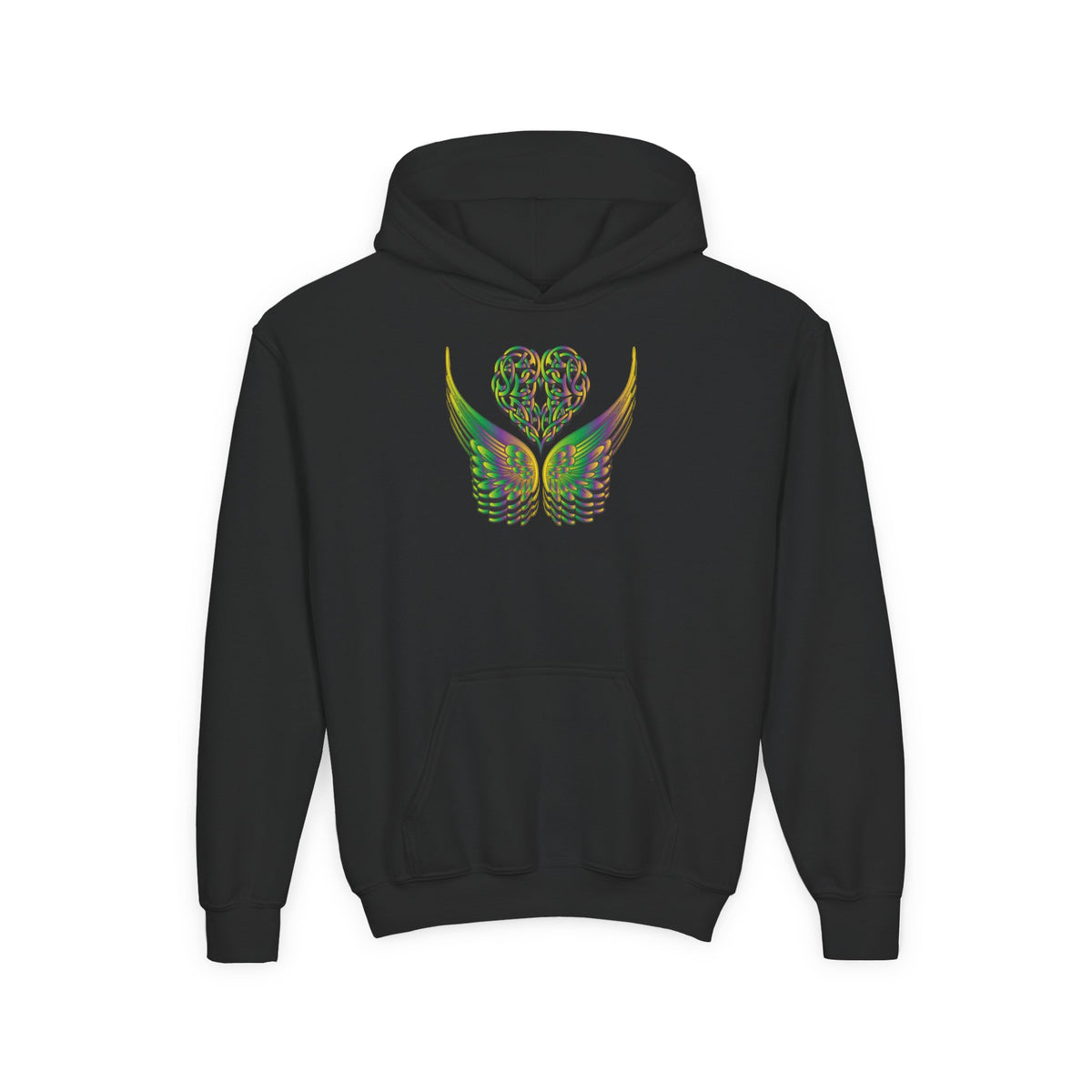 Youth Ethereal Heart and Wings Hoodie - Perfect for Nature Lovers