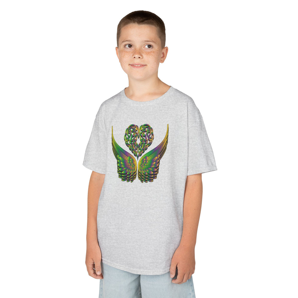 Kids Ethereal Heart and Wings Tee Perfect for Nature Lovers