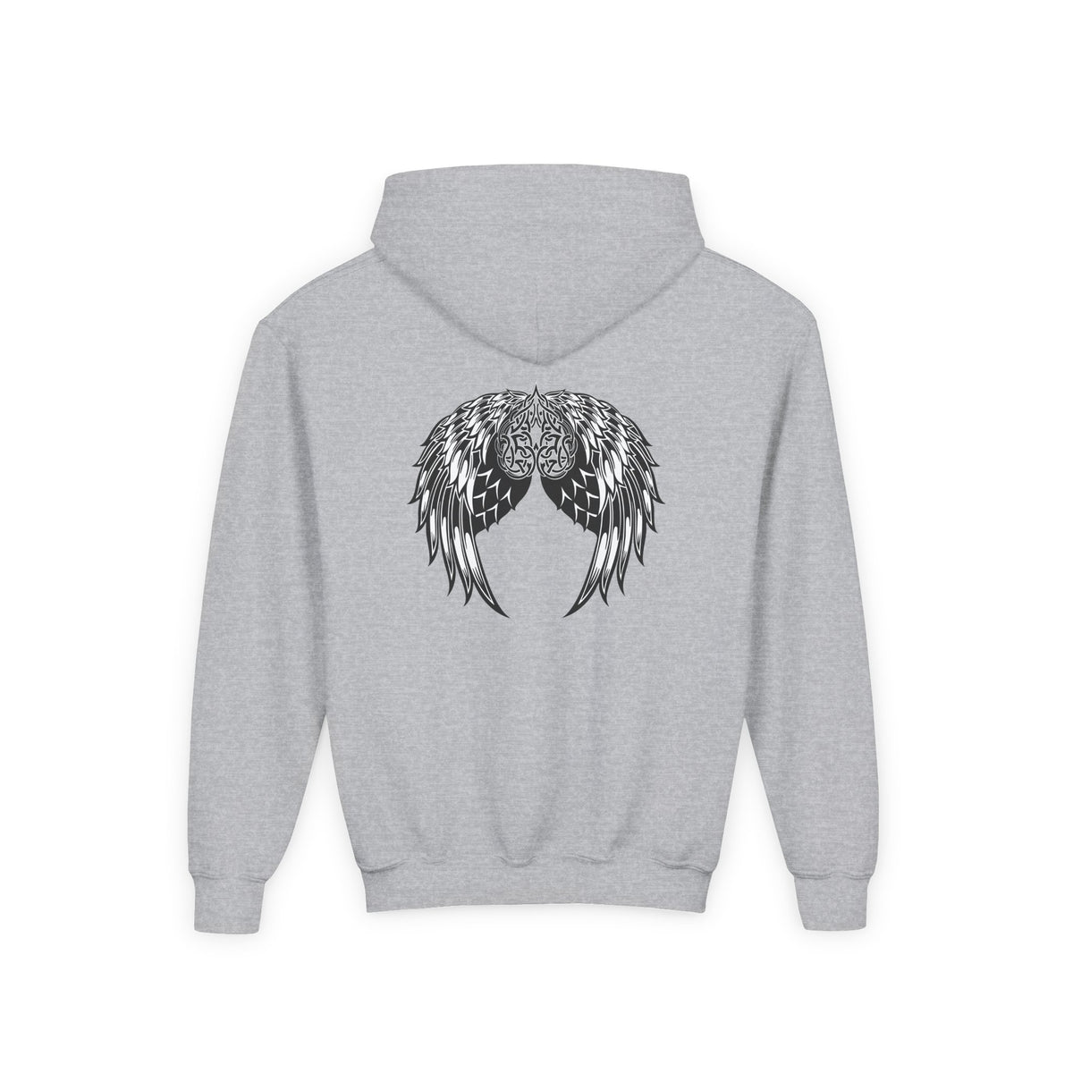 Youth Celtic Heart with Angel Wings Hoodie - Perfect for Nature Lovers
