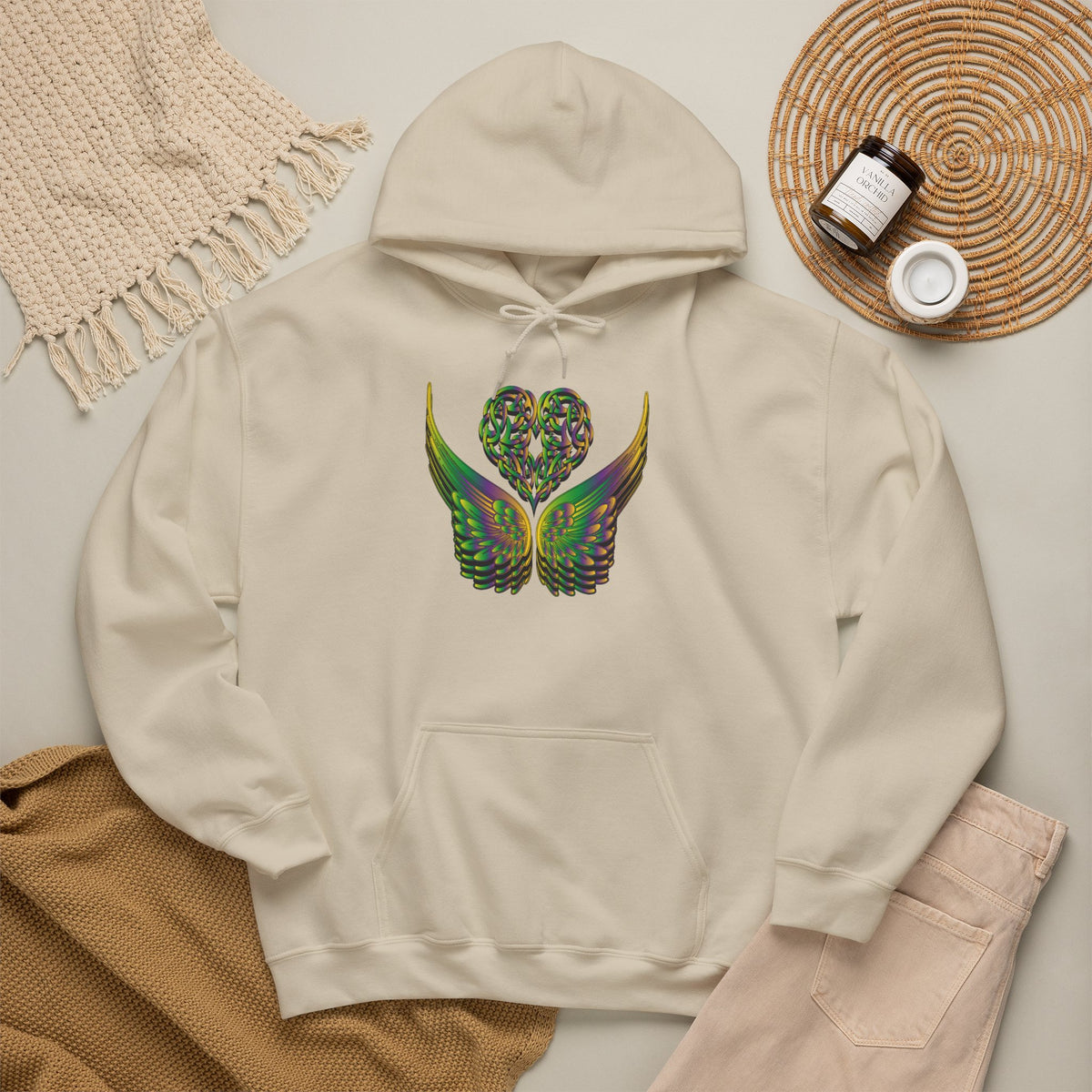 Ethereal Heart and Wings Hoodie - Heavy Blend™