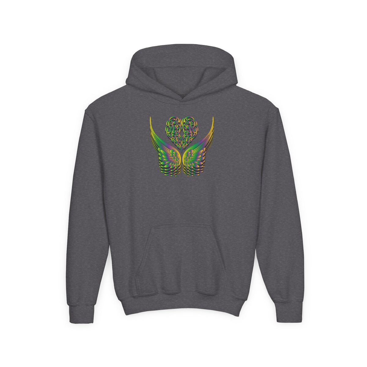 Youth Ethereal Heart and Wings Hoodie - Perfect for Nature Lovers