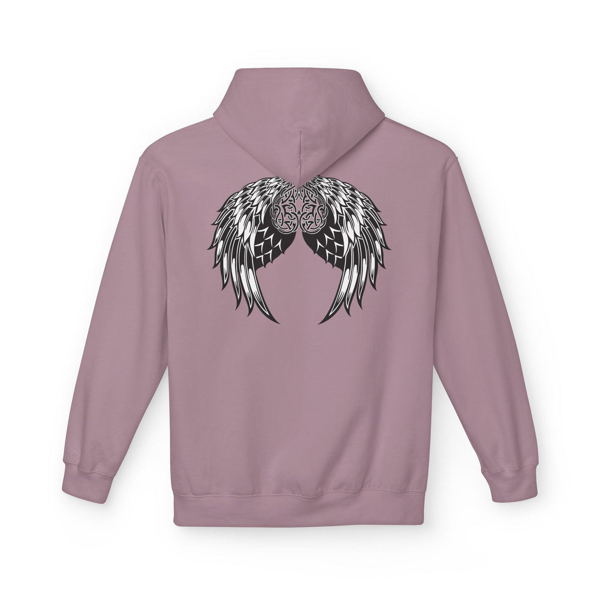 Celtic Heart with Angel Wings Graphic - Medium Weight Hooded Sweatshirt