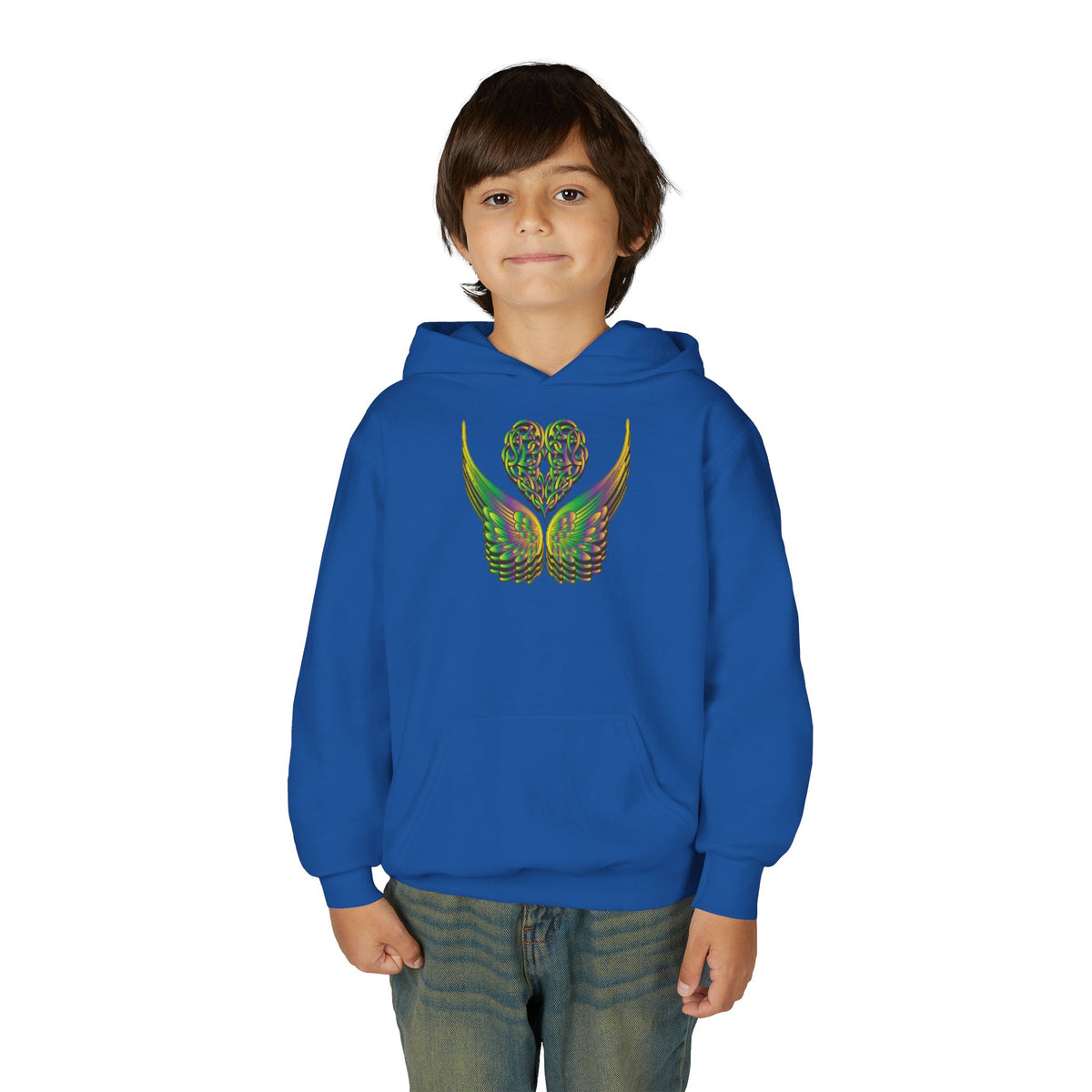 Youth Ethereal Heart and Wings Hoodie - Perfect for Nature Lovers
