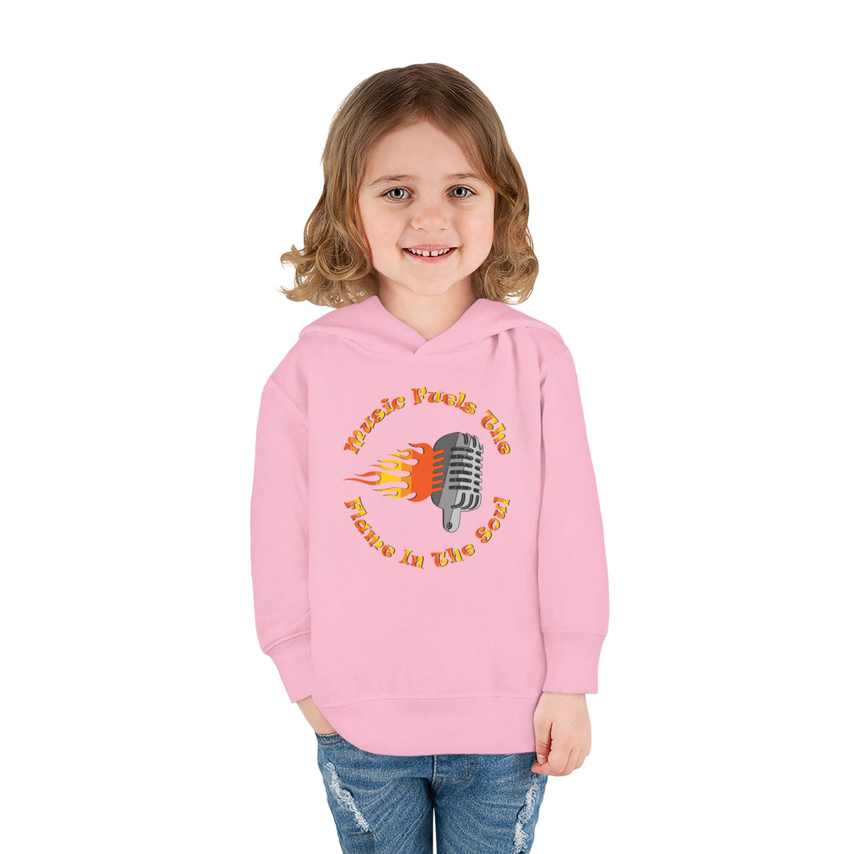 Toddler Retro Microphone Flame Graphic Tee Perfect for Young Musicians
