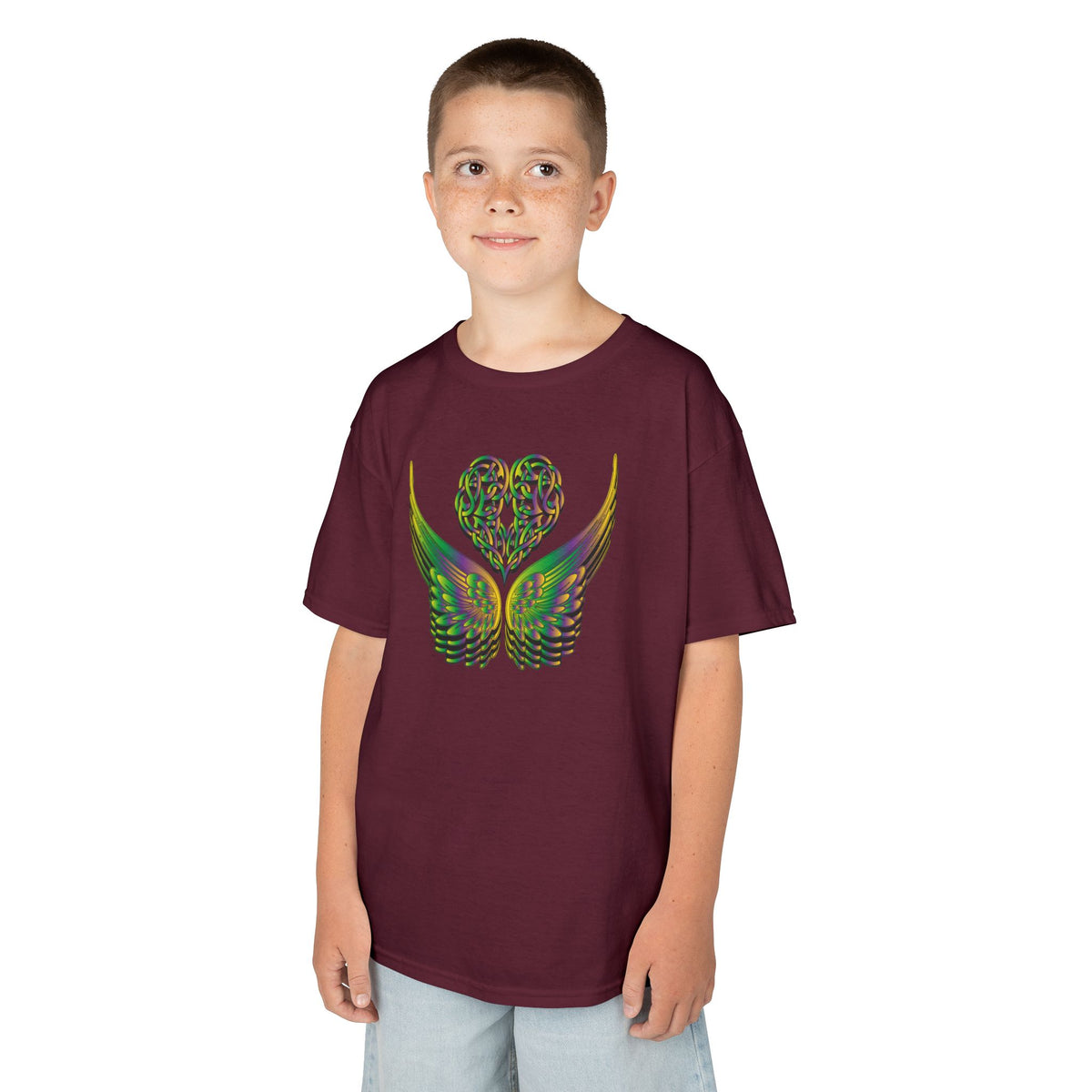 Kids Ethereal Heart and Wings Tee Perfect for Nature Lovers