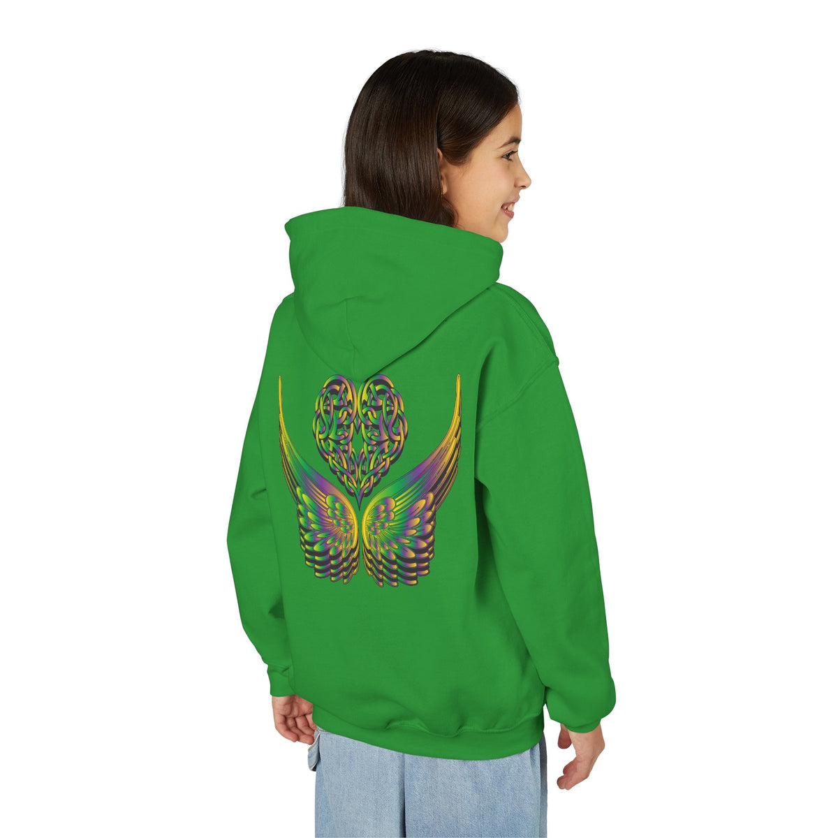 Youth Ethereal Heart and Wings Hoodie - Perfect for Nature Lovers