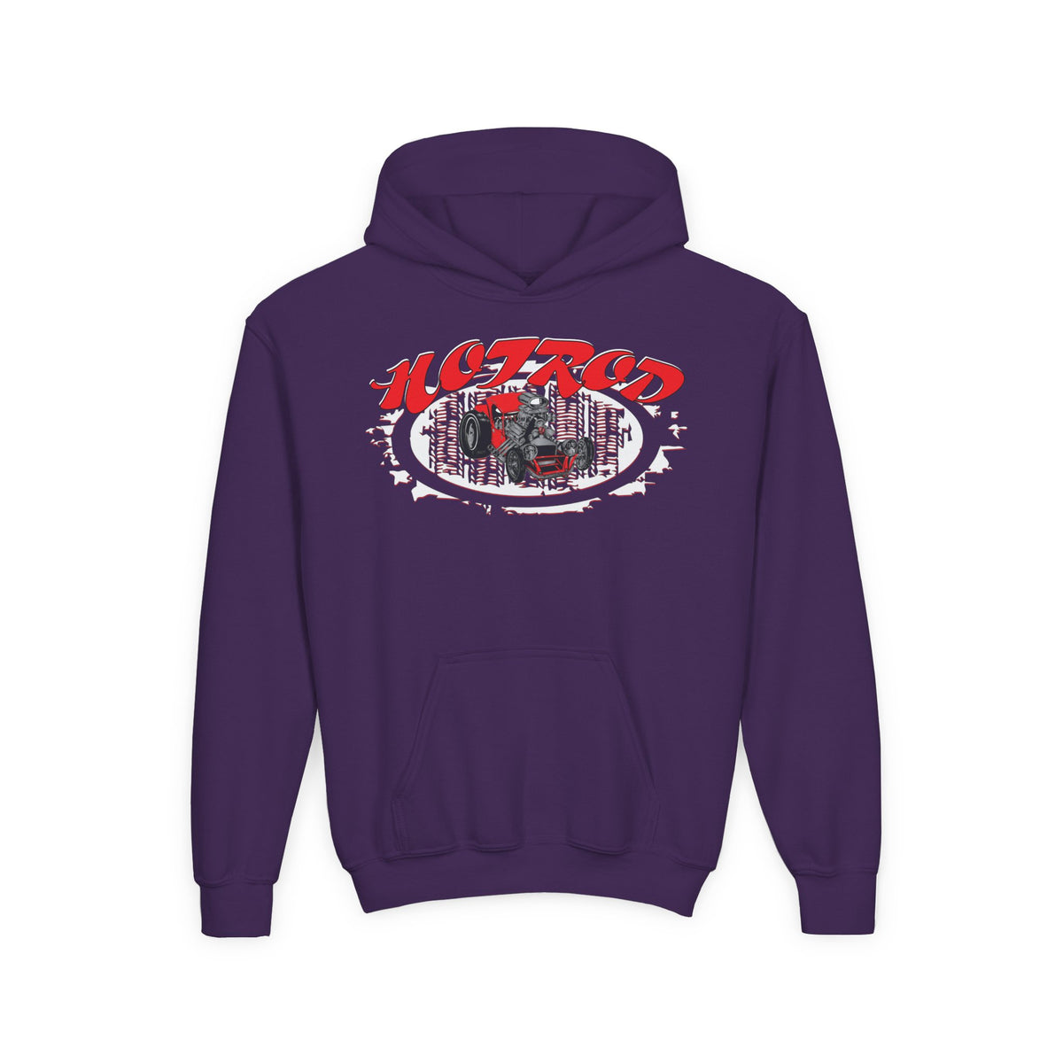 Youth Heavy Blend Hooded Sweatshirt - Hot Rod Graphic Sweatshirt for Car Lovers