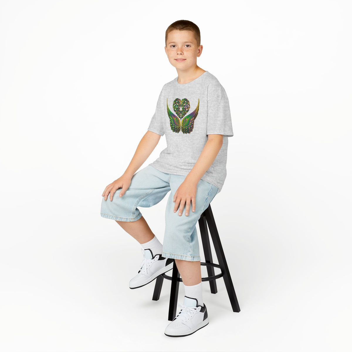 Kids Ethereal Heart and Wings Tee Perfect for Nature Lovers