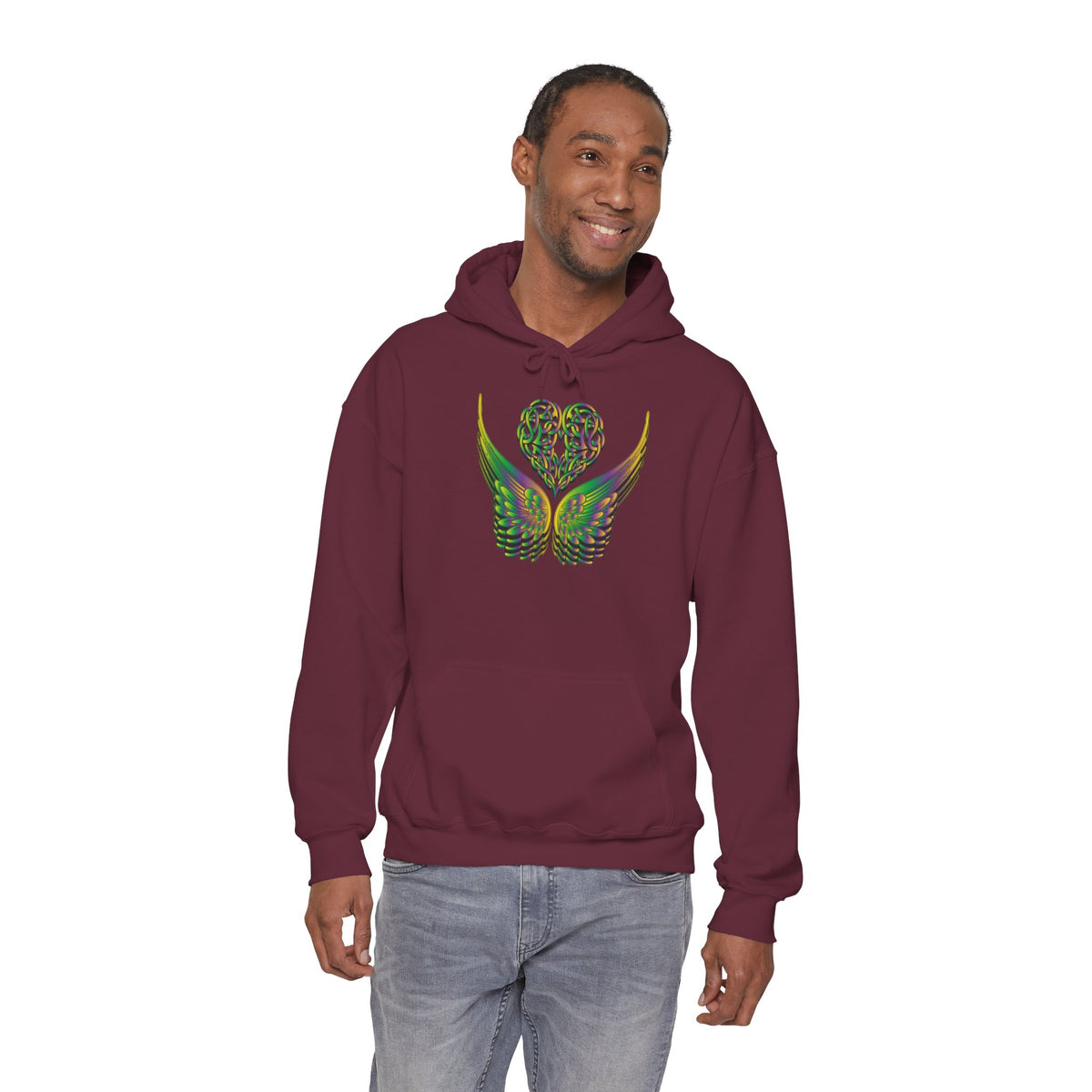 Ethereal Heart and Wings Hoodie - Heavy Blend™