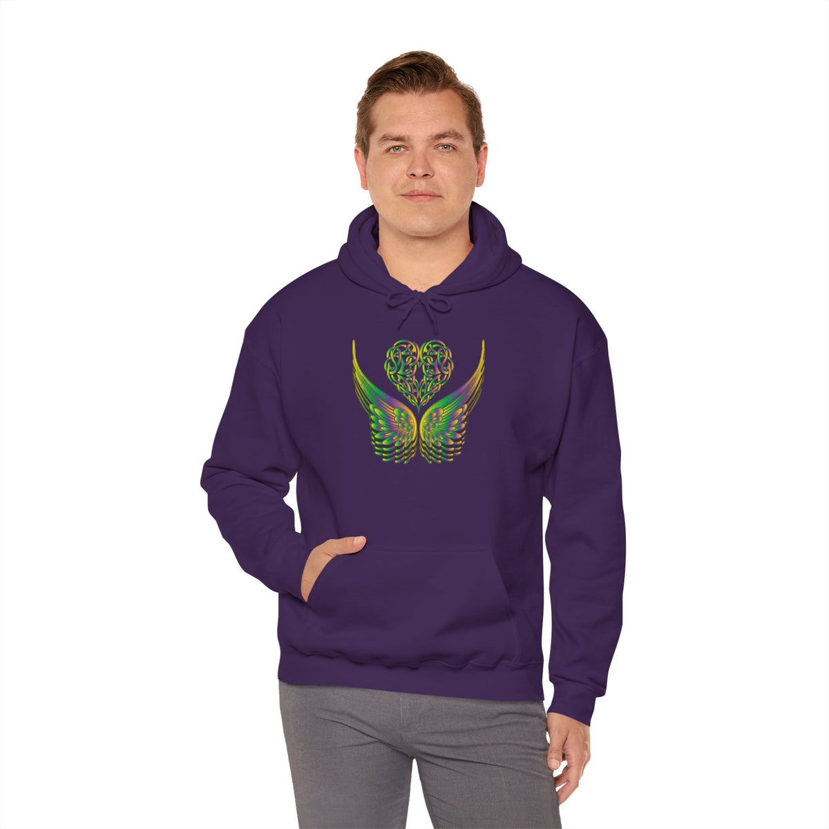 Ethereal Heart and Wings Hoodie - Heavy Blend™
