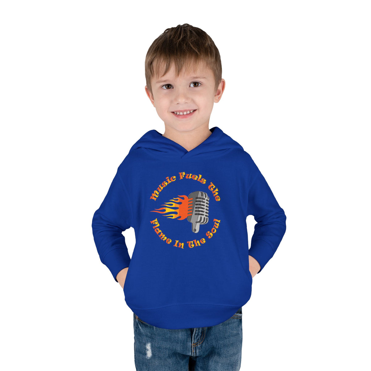 Toddler Retro Microphone Flame Graphic Tee Perfect for Young Musicians