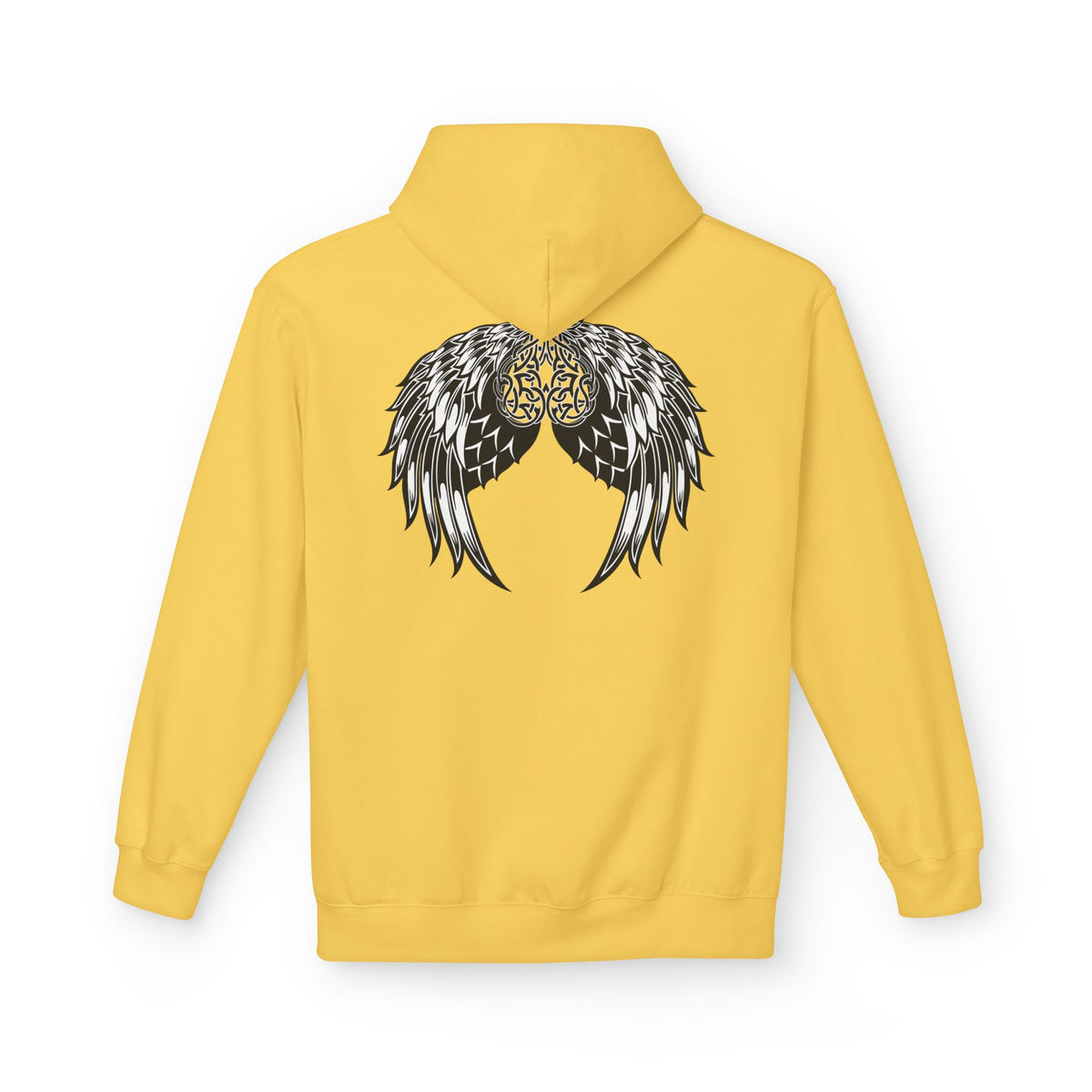 Celtic Heart with Angel Wings Graphic - Medium Weight Hooded Sweatshirt