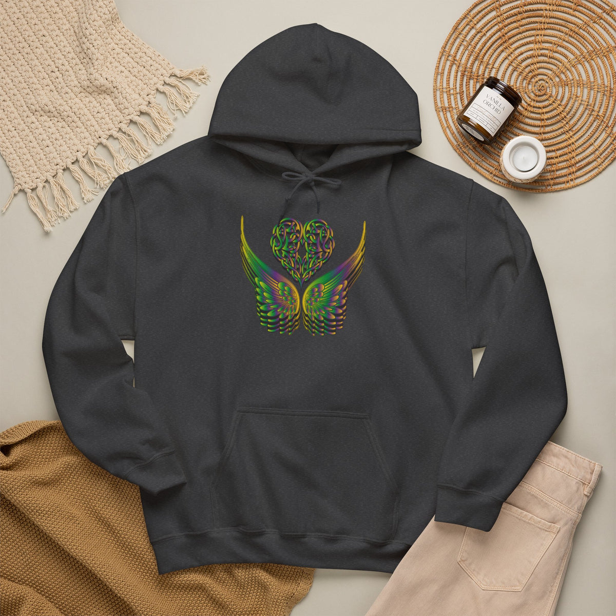 Ethereal Heart and Wings Hoodie - Heavy Blend™