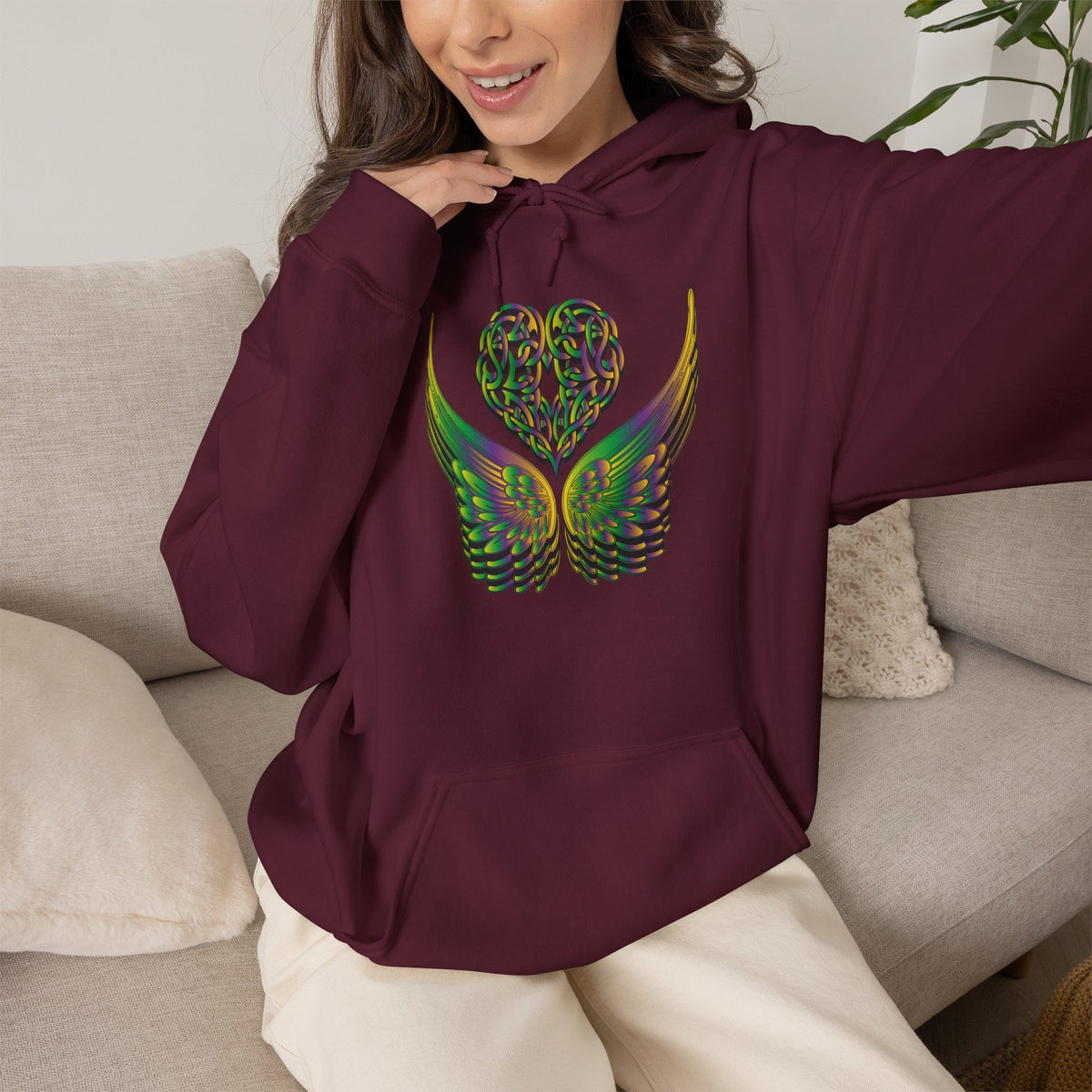 Ethereal Heart and Wings Hoodie - Heavy Blend™