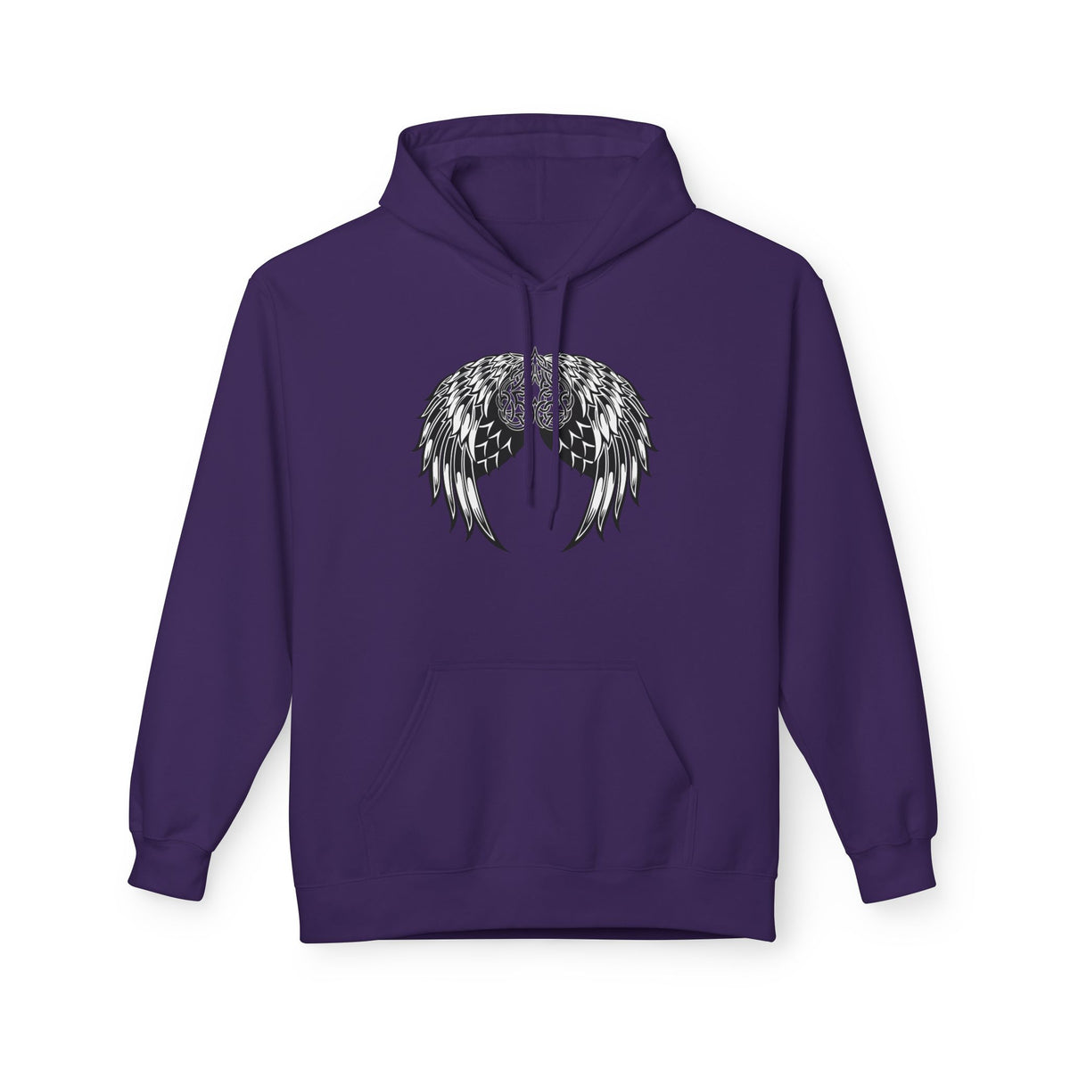 Celtic Heart with Angel Wings Graphic - Medium Weight Hooded Sweatshirt