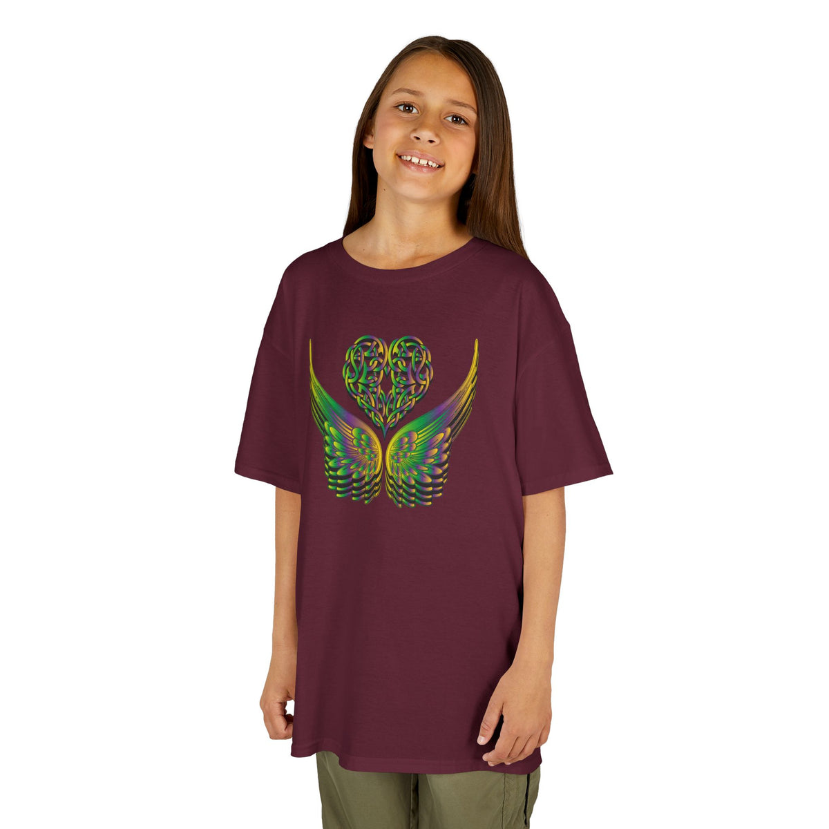 Kids Ethereal Heart and Wings Tee Perfect for Nature Lovers