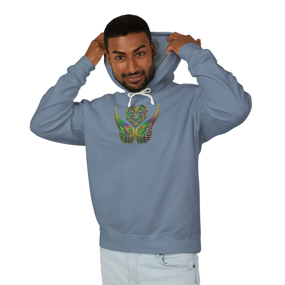 Ethereal Heart and Wings Hoodie for Nature Lovers - Lightweight™
