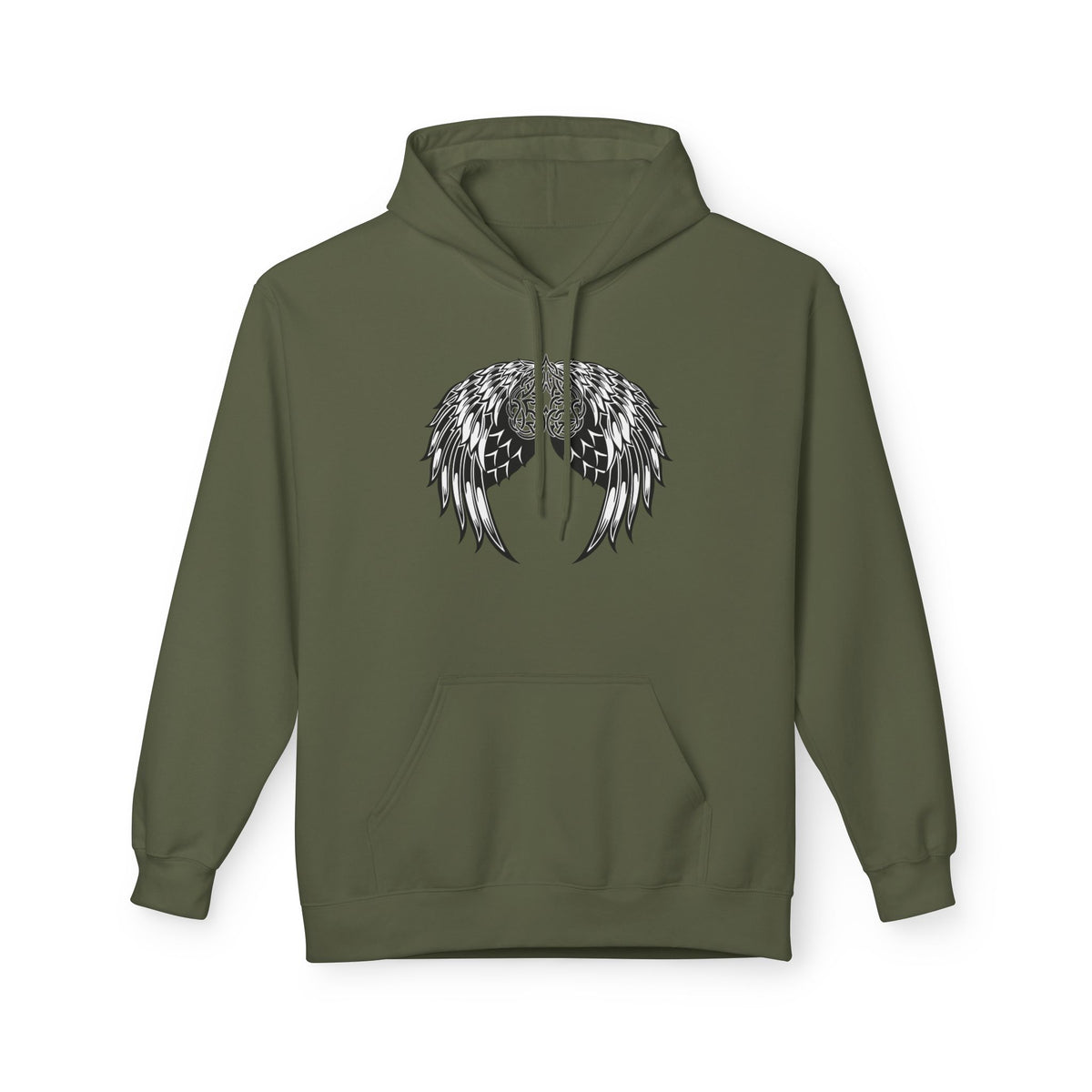 Celtic Heart with Angel Wings Graphic - Medium Weight Hooded Sweatshirt