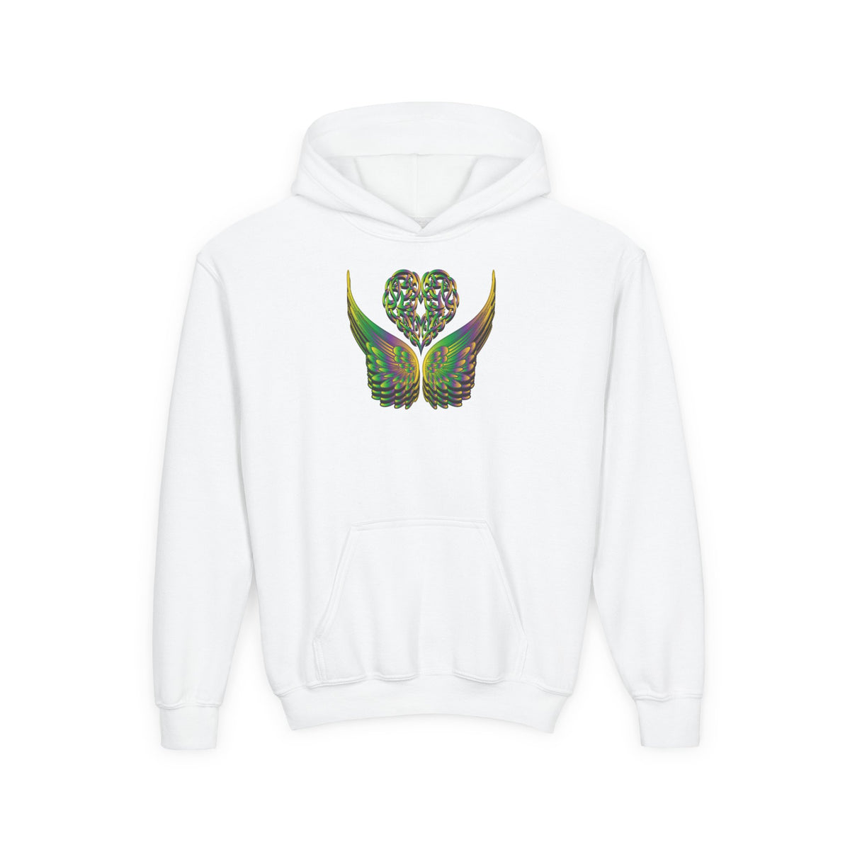 Youth Ethereal Heart and Wings Hoodie - Perfect for Nature Lovers