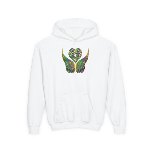 Youth Ethereal Heart and Wings Hoodie - Perfect for Nature Lovers