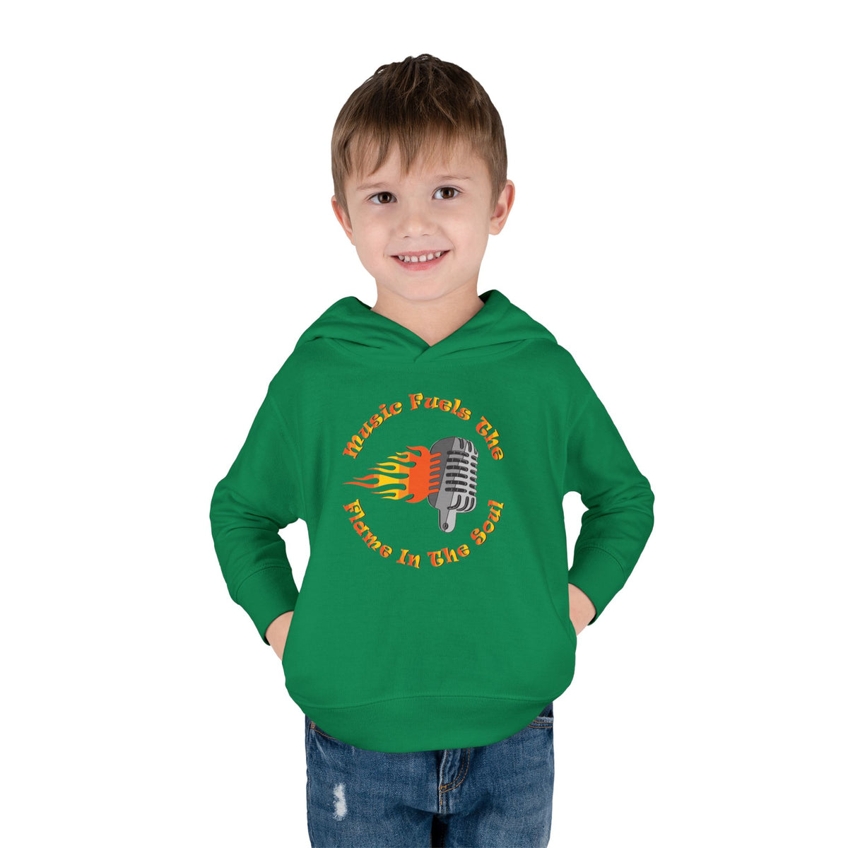 Toddler Retro Microphone Flame Graphic Tee Perfect for Young Musicians