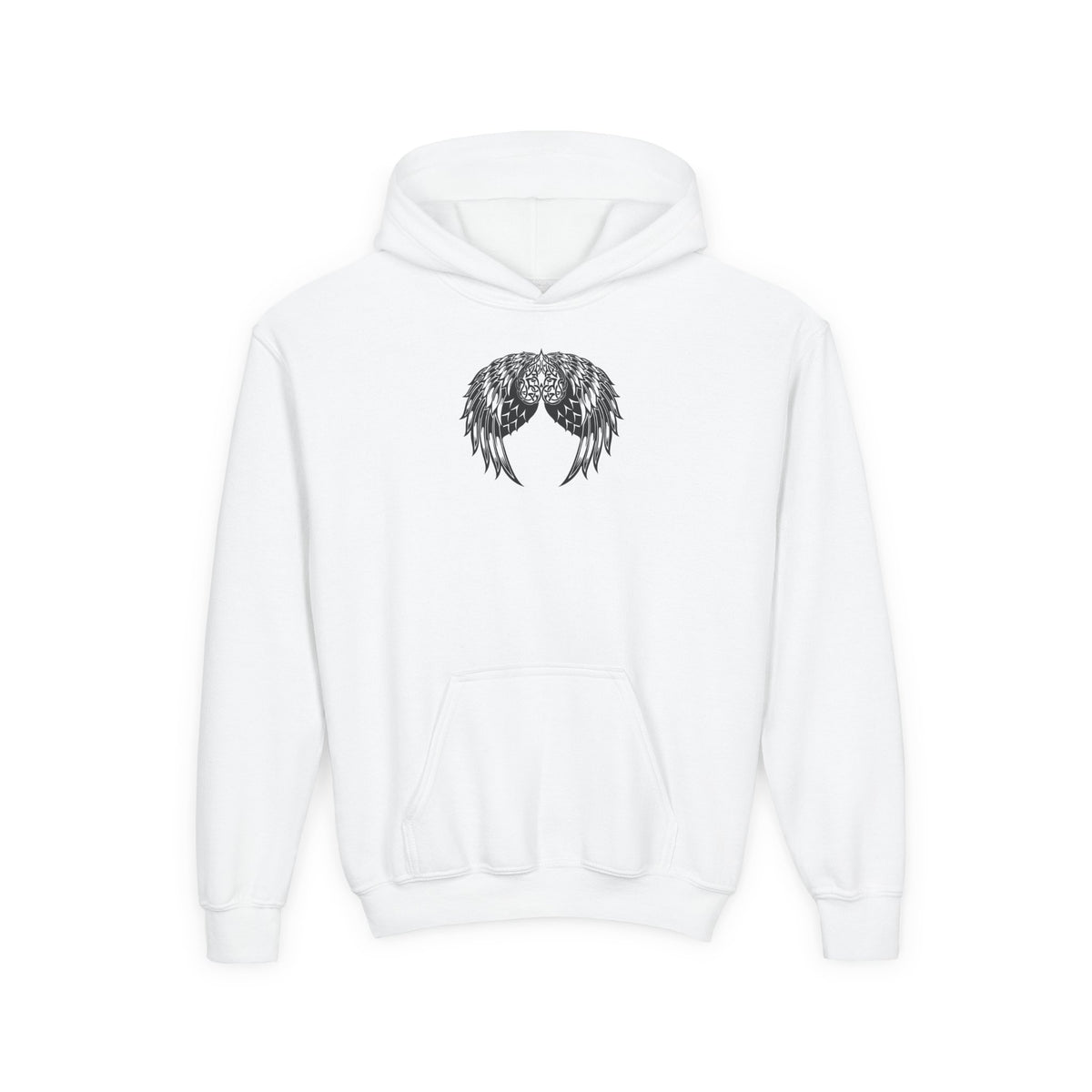 Youth Celtic Heart with Angel Wings Hoodie - Perfect for Nature Lovers