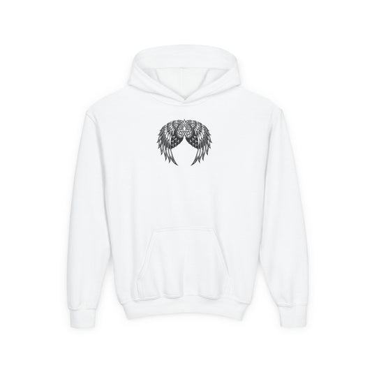 Youth Celtic Heart with Angel Wings Hoodie - Perfect for Nature Lovers