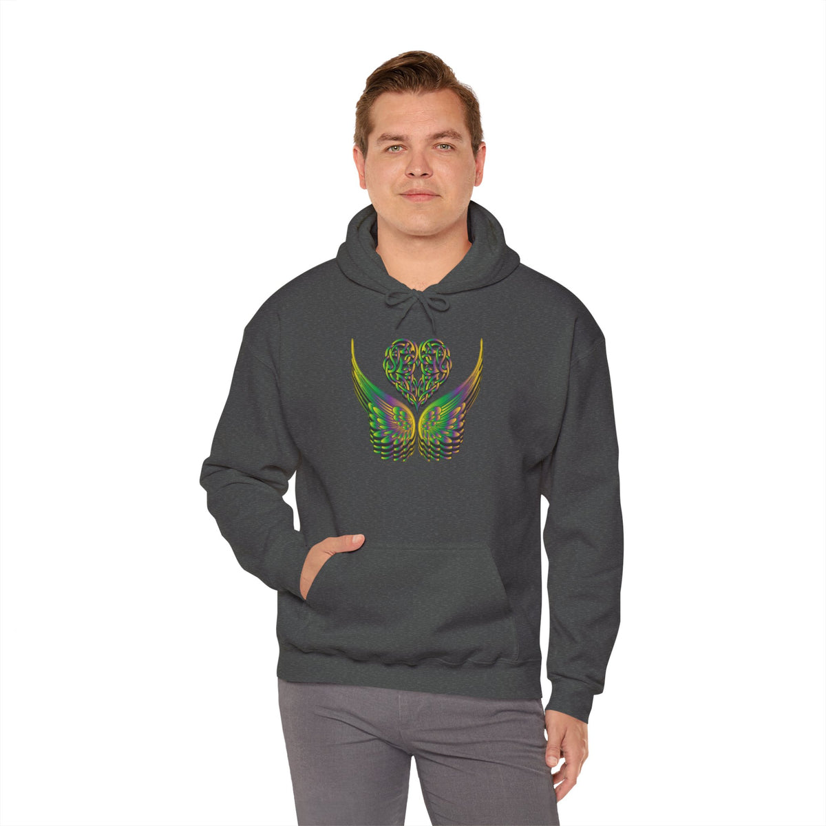 Ethereal Heart and Wings Hoodie - Heavy Blend™