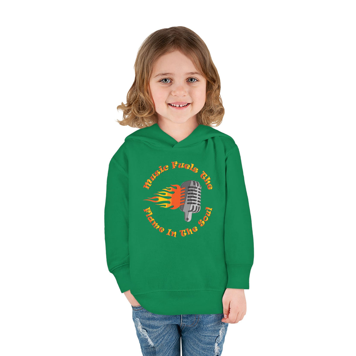Toddler Retro Microphone Flame Graphic Tee Perfect for Young Musicians