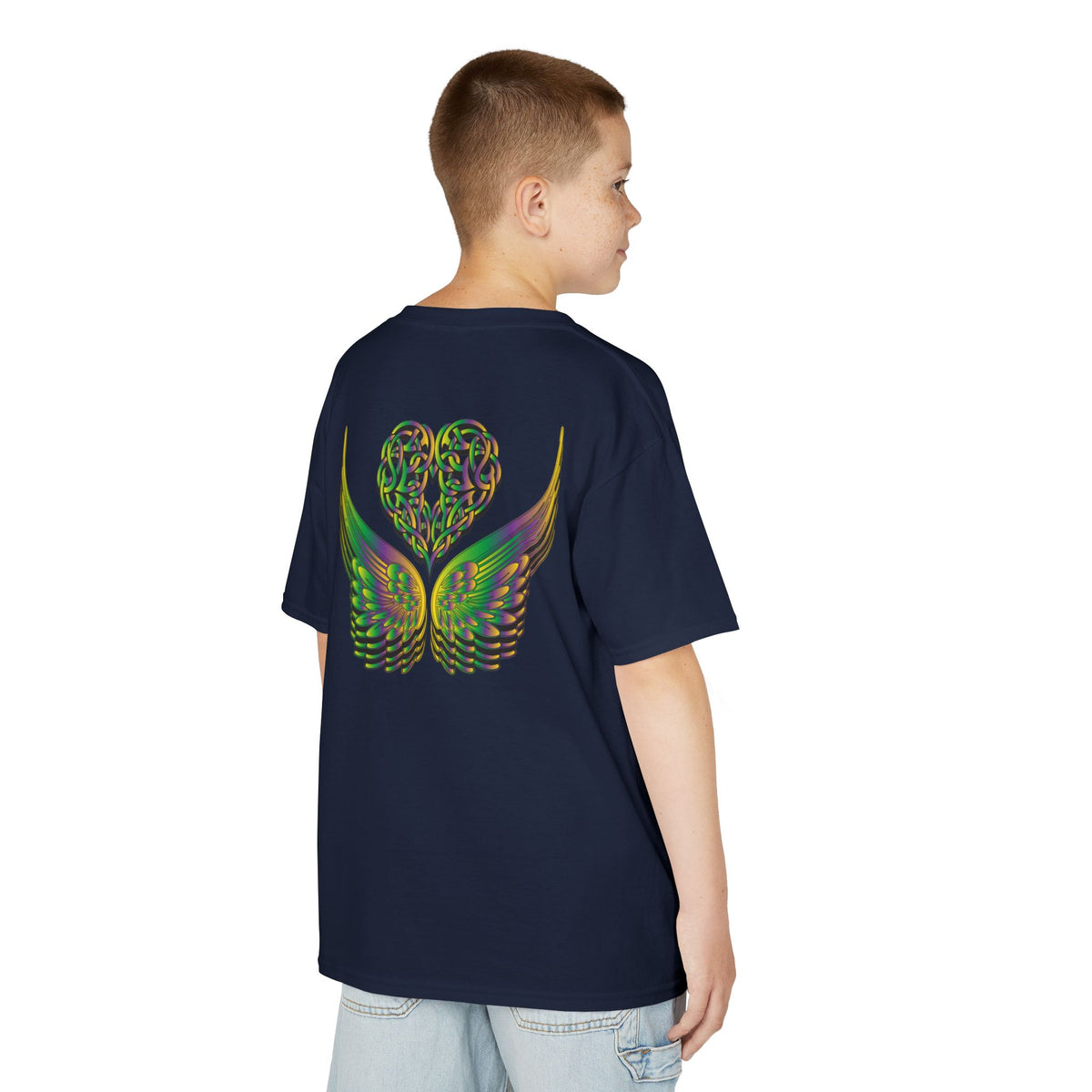 Kids Ethereal Heart and Wings Tee Perfect for Nature Lovers