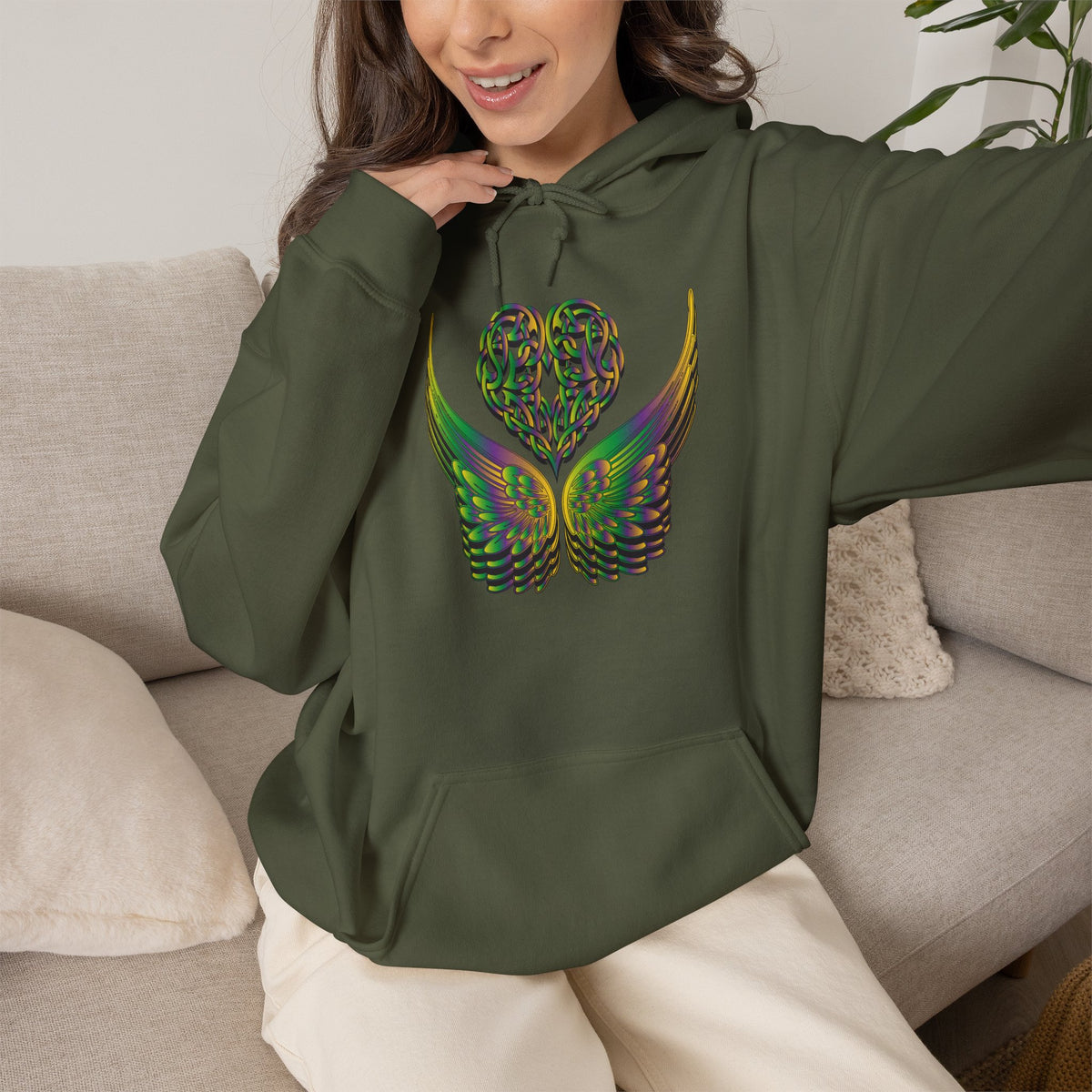 Ethereal Heart and Wings Hoodie - Heavy Blend™