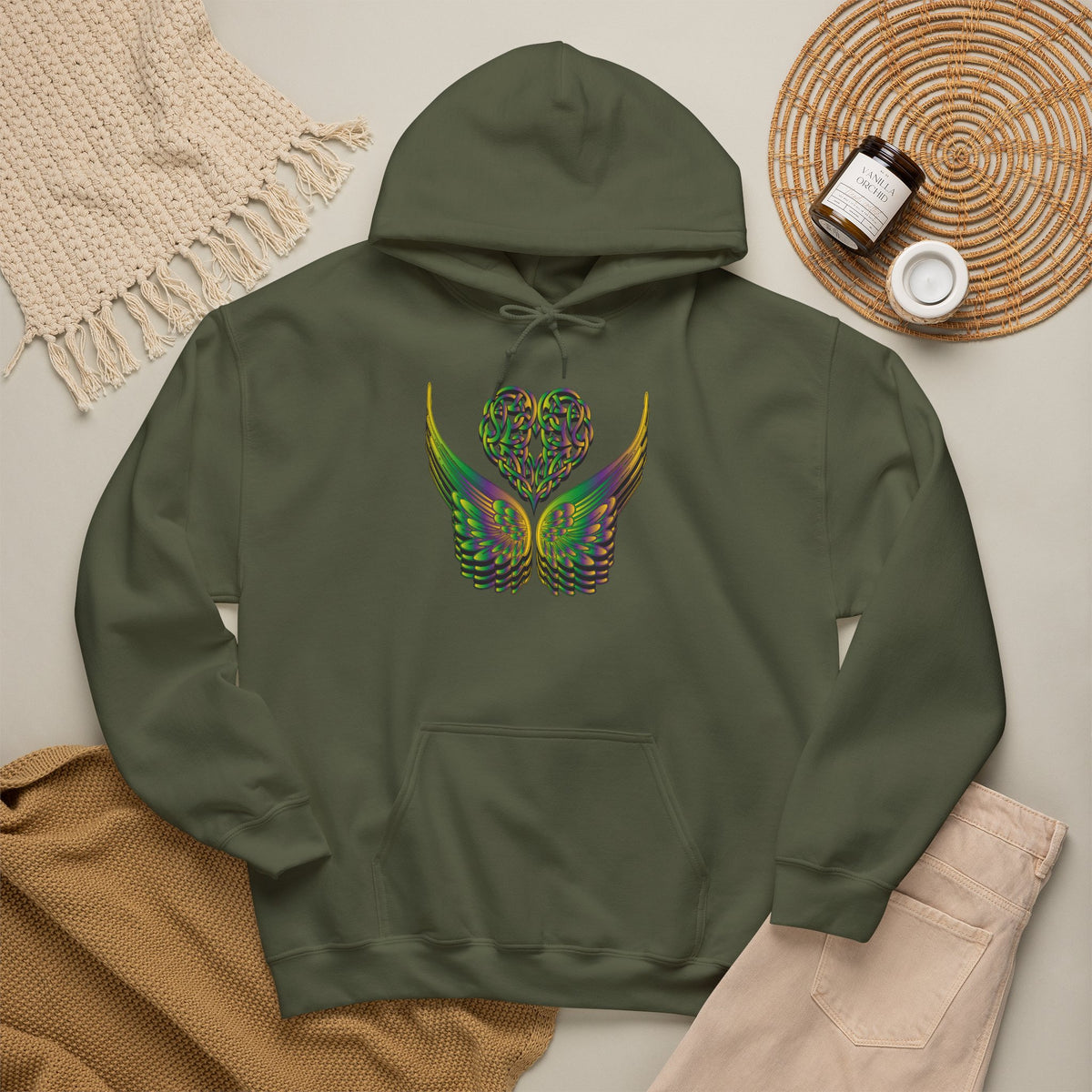 Ethereal Heart and Wings Hoodie - Heavy Blend™