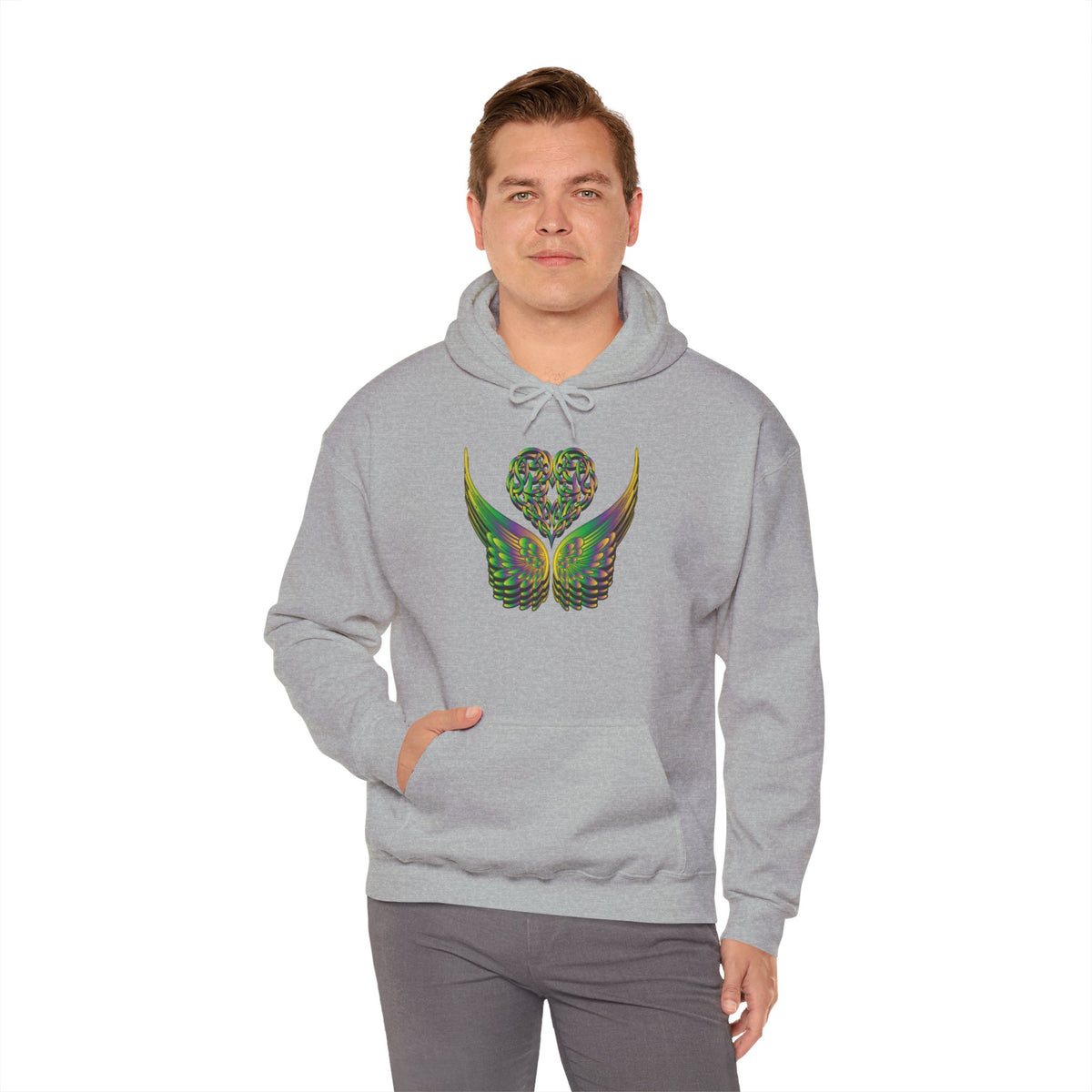 Ethereal Heart and Wings Hoodie - Heavy Blend™