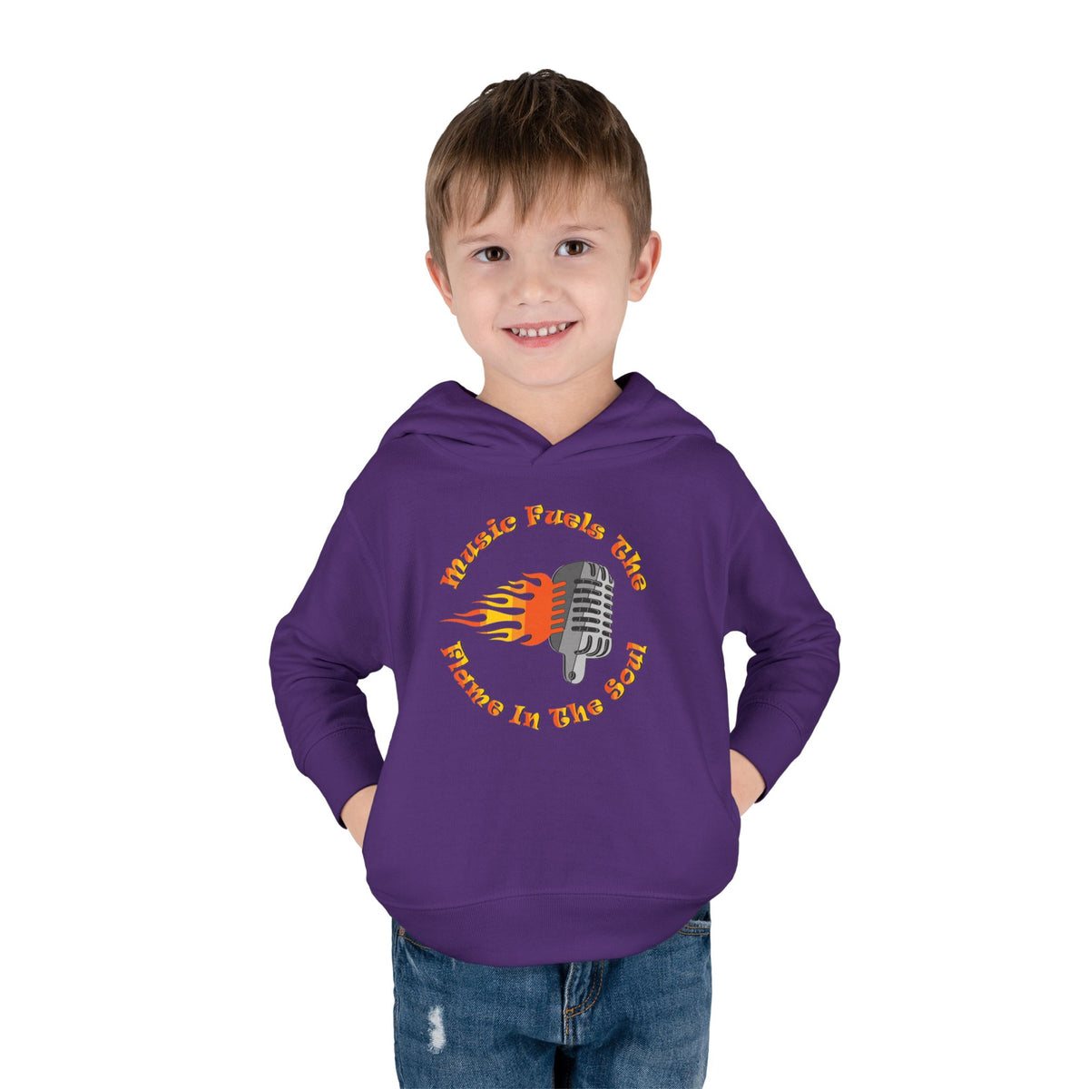 Toddler Retro Microphone Flame Graphic Tee Perfect for Young Musicians