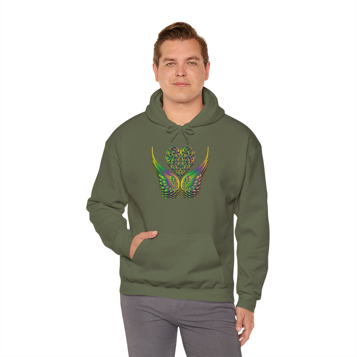 Ethereal Heart and Wings Hoodie - Heavy Blend™