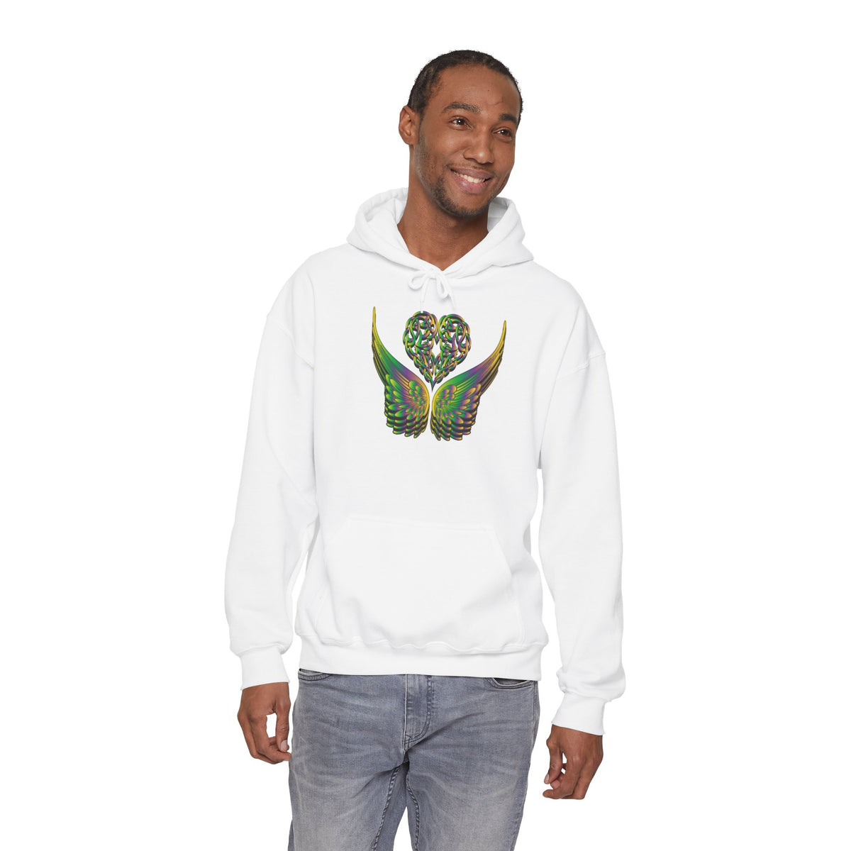 Ethereal Heart and Wings Hoodie - Heavy Blend™
